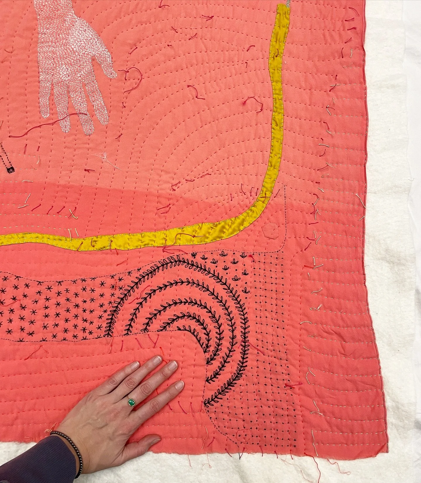 Pink Diary Quilt wiht Hand.jpeg