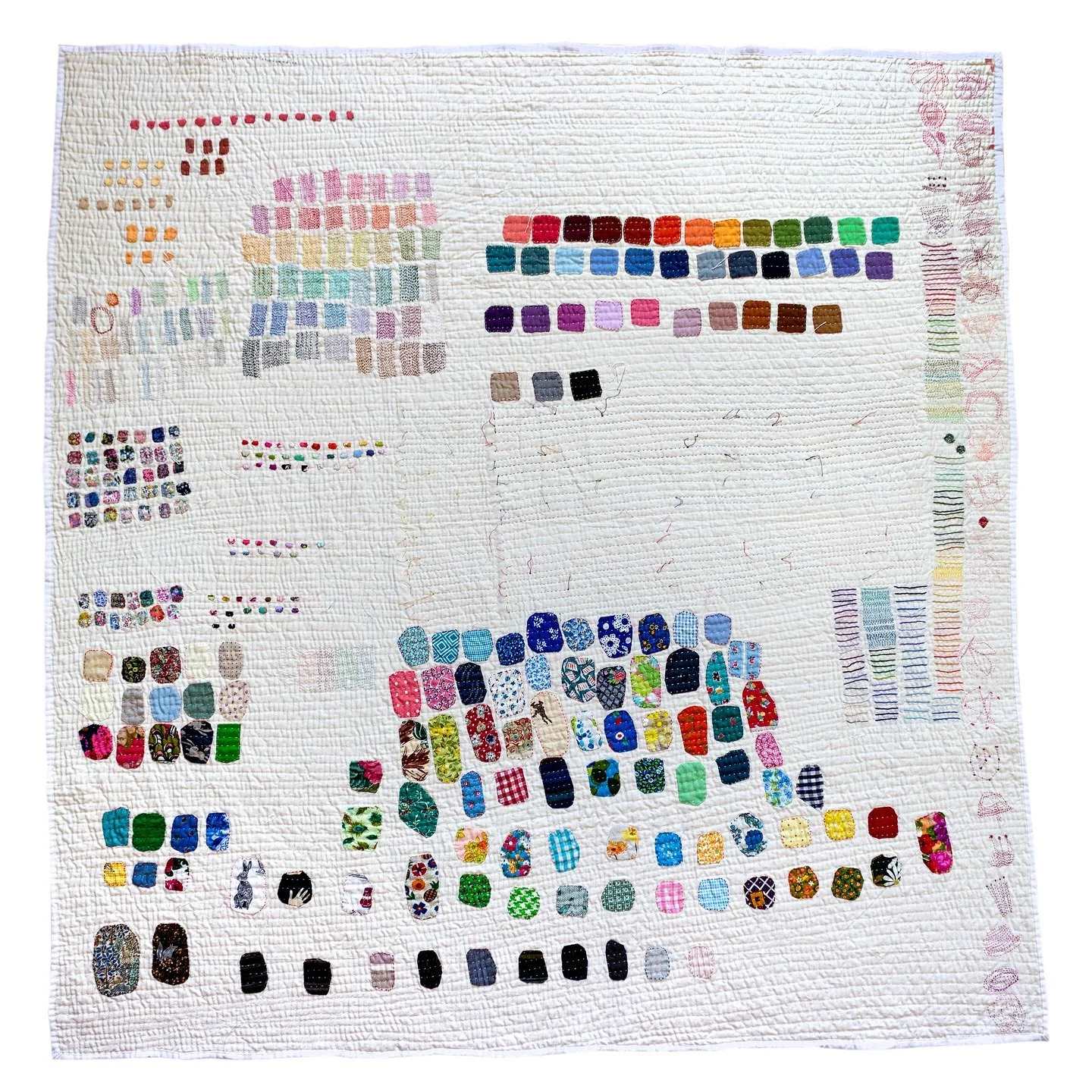 Abundance Study no. 1
64 x 61&rdquo;
It&rsquo;s been fun adding updates to the gallery page on my website with photos of my 2025 finishes. ❤️🎨

This quilt explores a recent abundance of gifted fabric and thread, allowing good fortune to select the c
