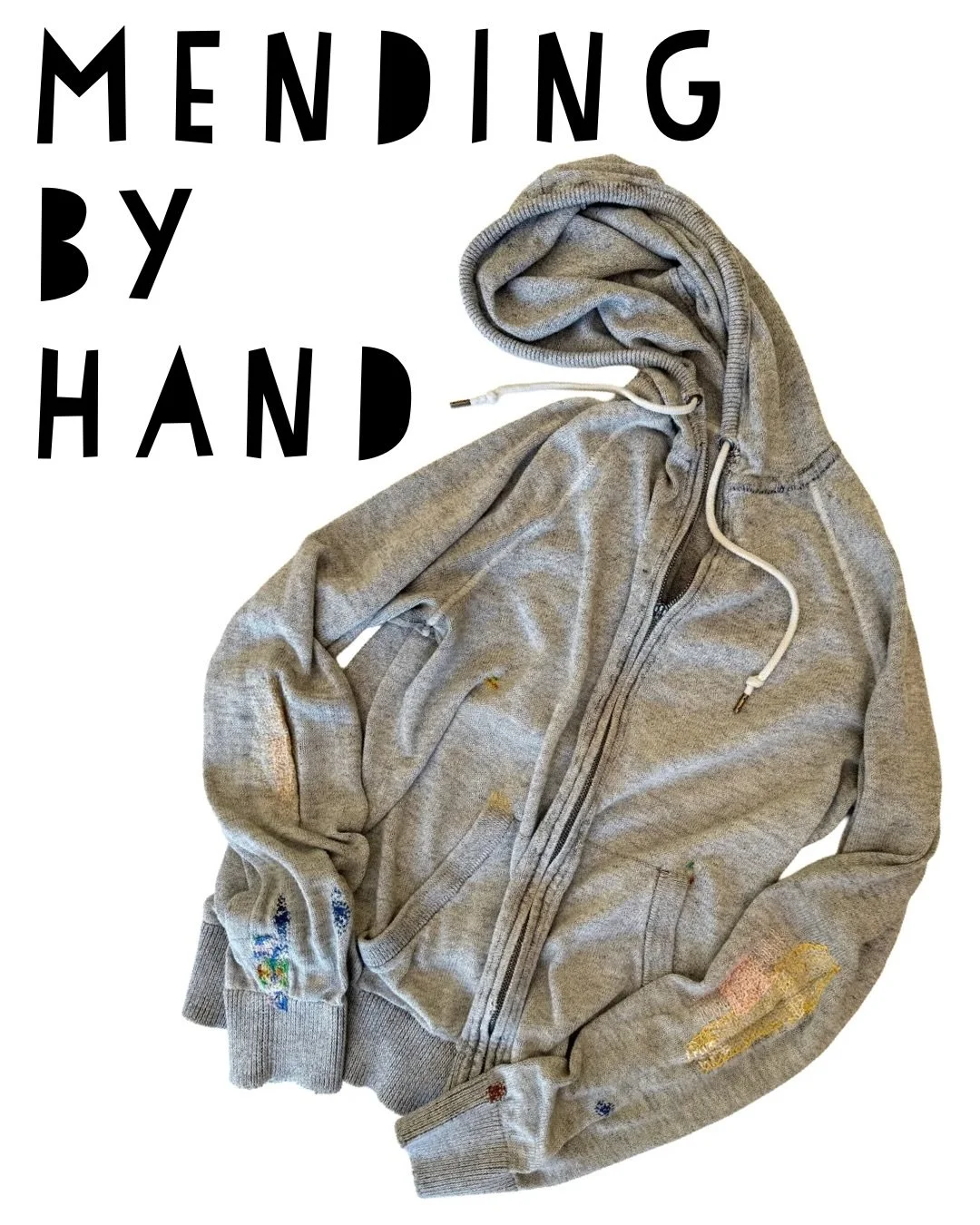 Join me in my NEW ONLINE CLASS!!! Mending your clothing can be quick and easy without a sewing machine. This class highlights basic stitches &amp; how to apply them so you can easily problem-solve to repair your own unique garments.
&bull; Learn to m