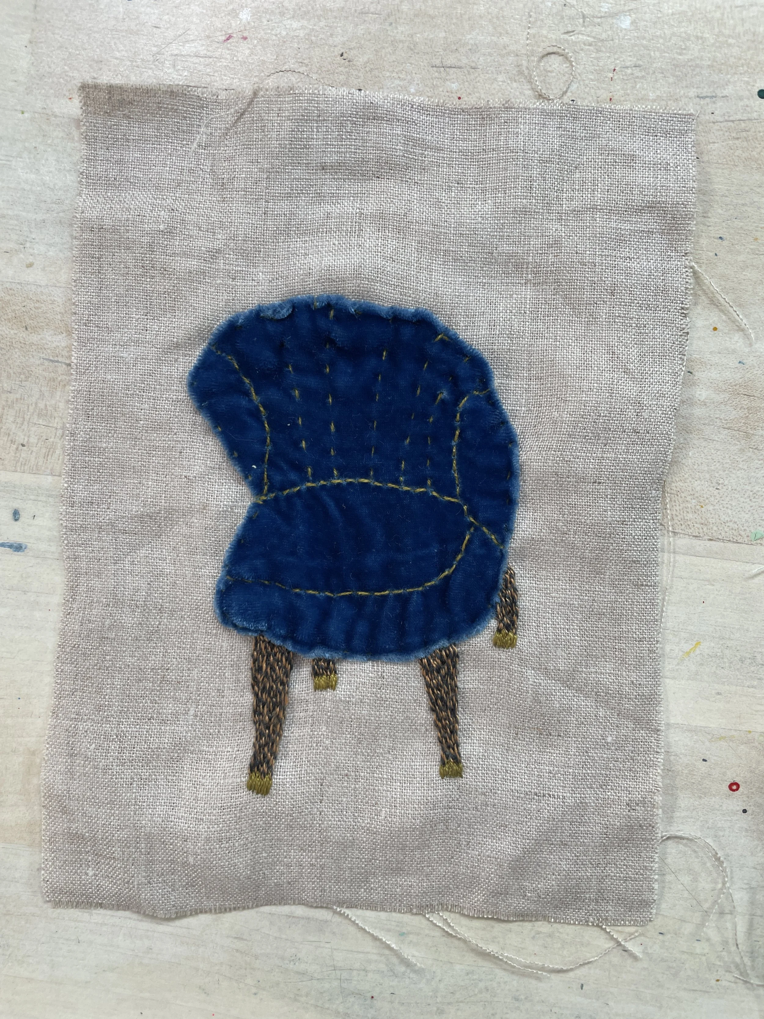 Creativebug blue velvet chair.JPG