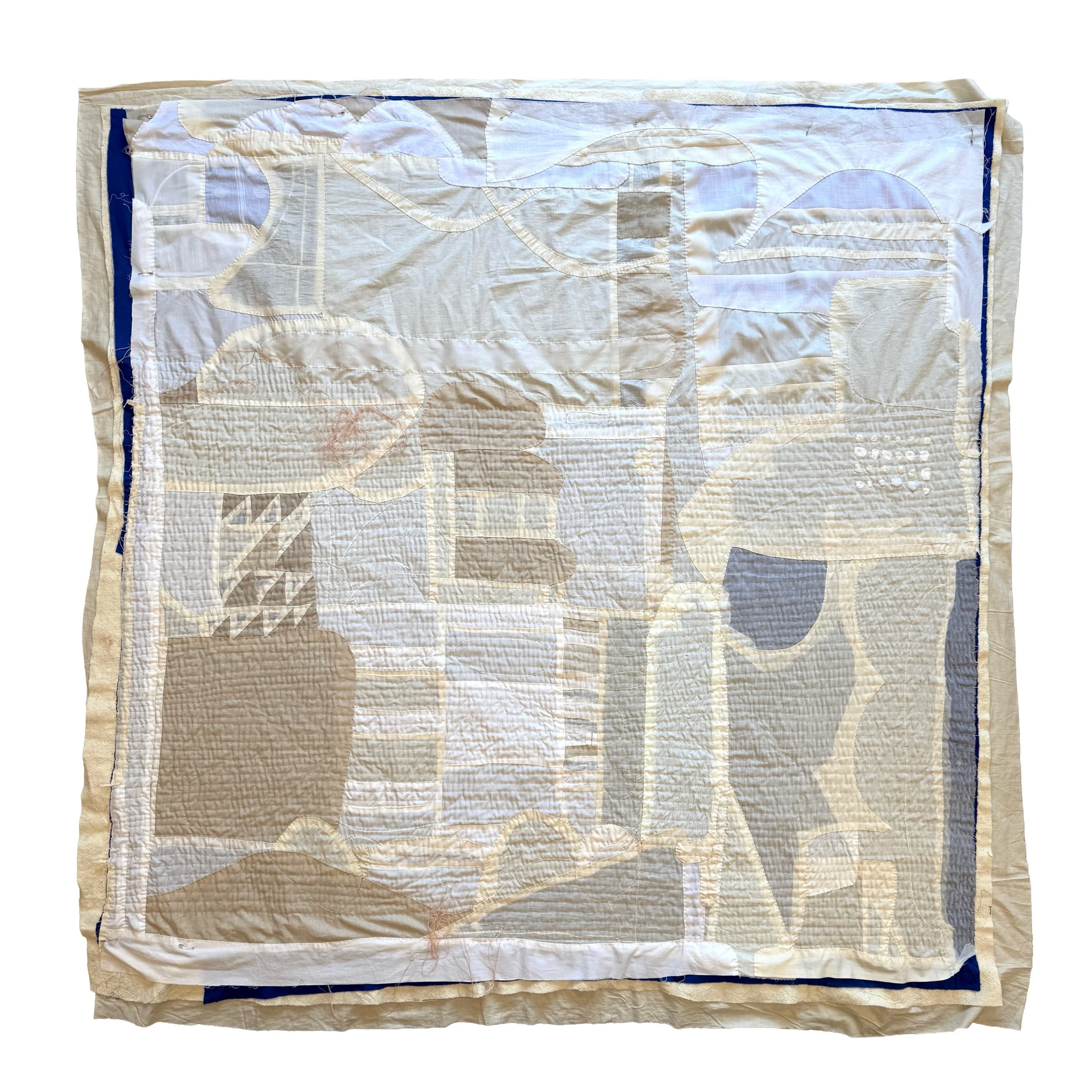 This is DAY 1, logging my Works in Progress:
&bull;This is the closest to the finish line, the only one I&rsquo;m quilting
&bull;Begun June 2024, when teaching with the Lovely @cvamqg 
&bull;I finished piecing &amp; basted while teaching with @textil