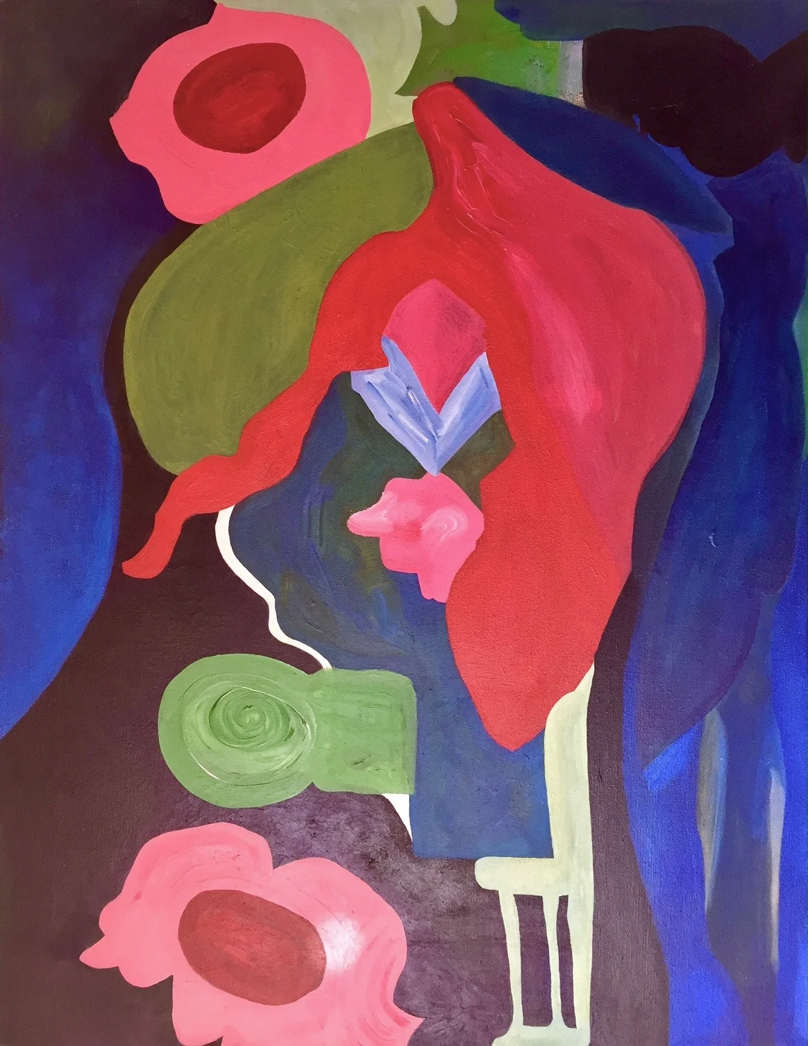 The Farmhouse and the Mansion , acrylic on canvas, 22 x 28 inches