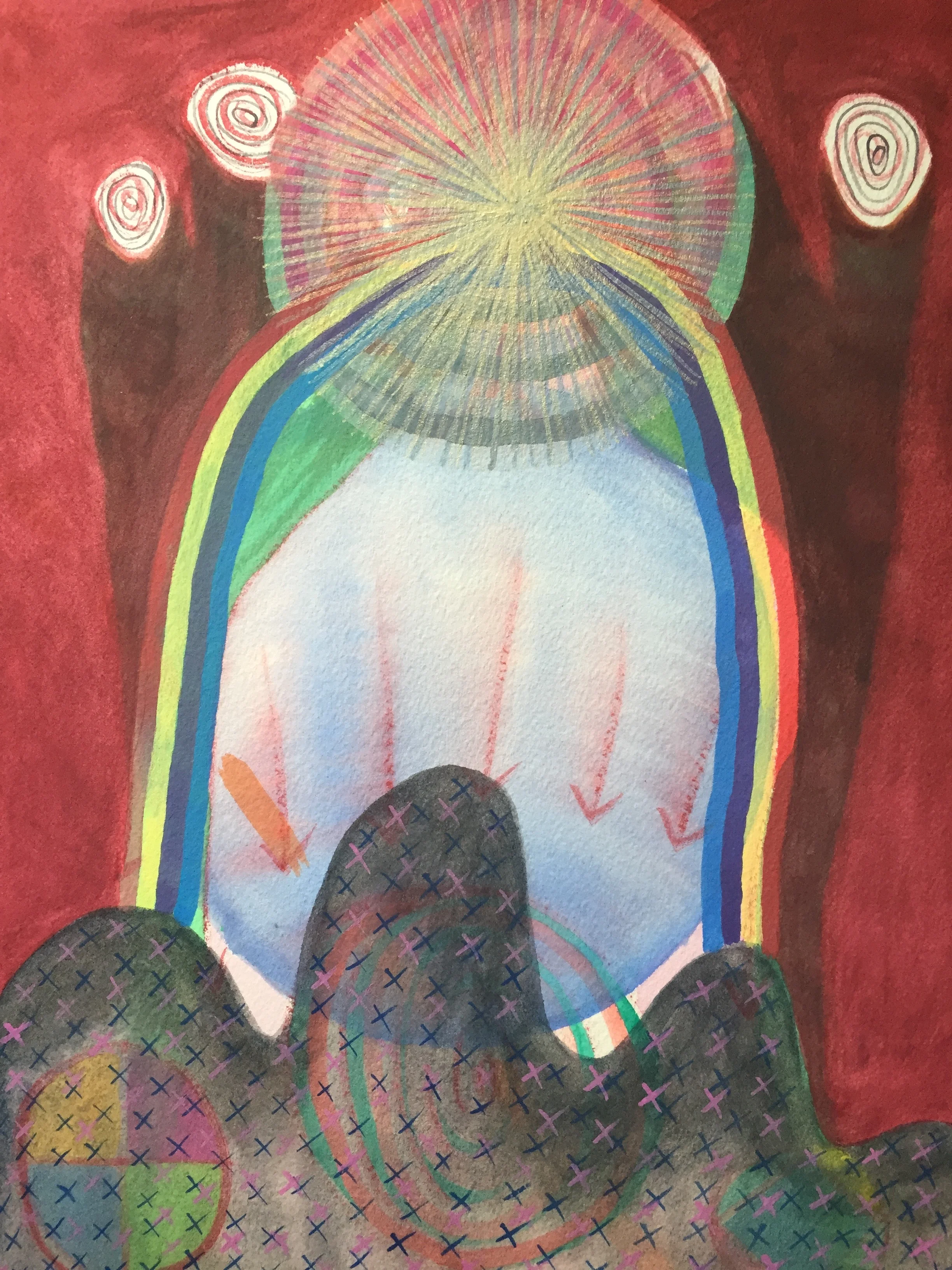 Radiance Despite Gravity , watercolor on paper, 9 x 12 inches