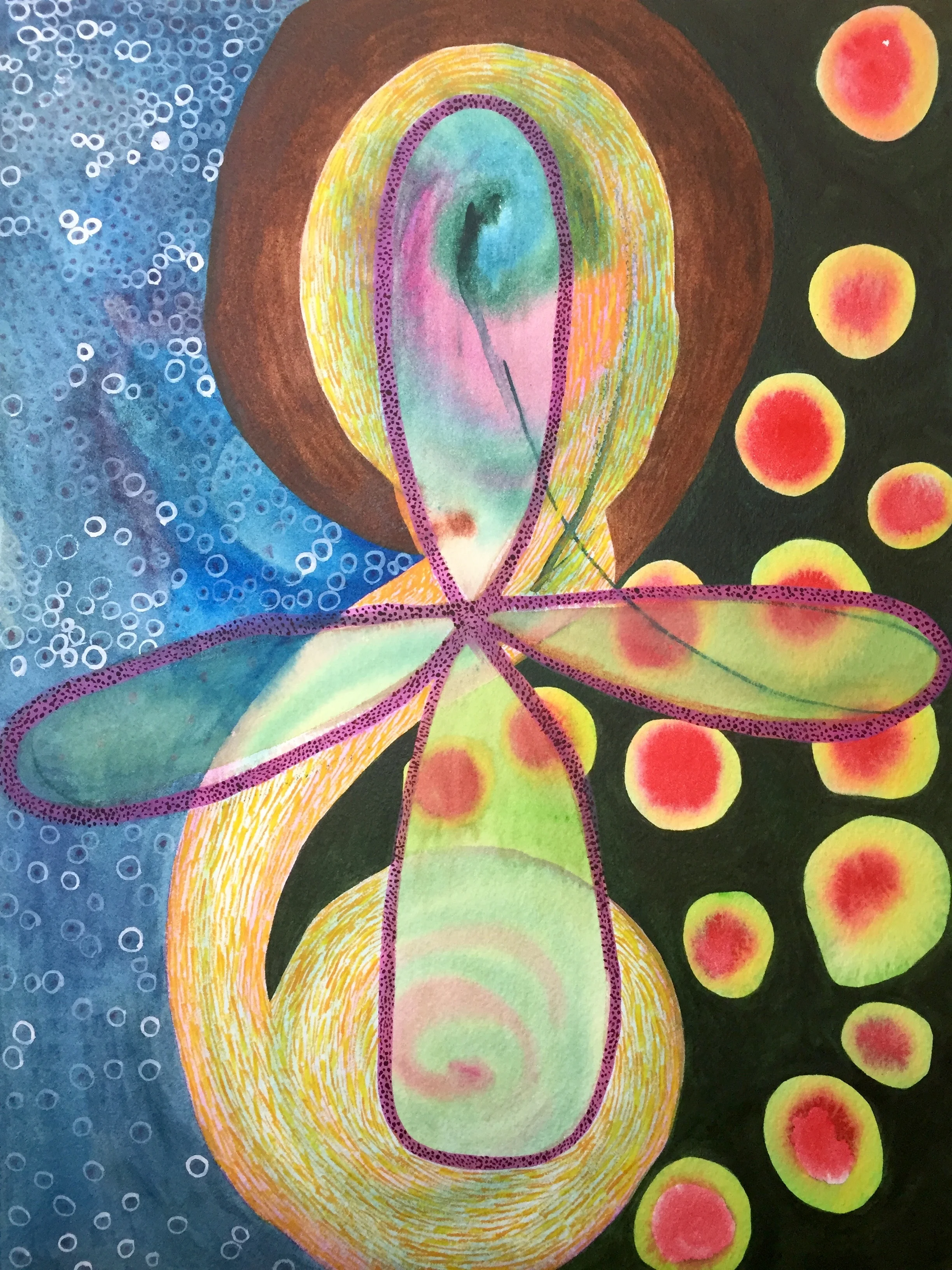 Orgone Threshold , watercolor on paper, 9 x 12 inches
