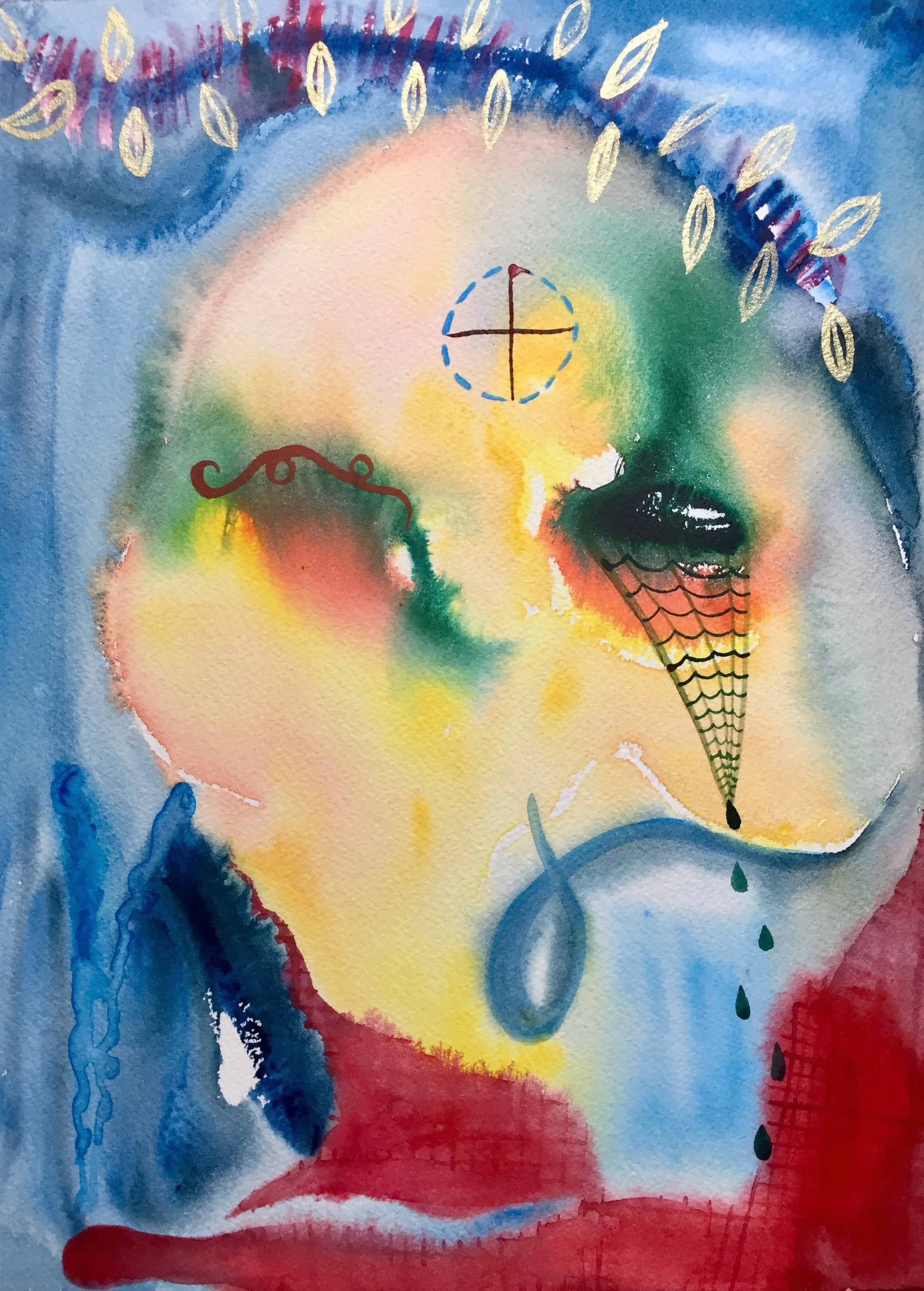 Myra , watercolor on paper, 9 x 12 inches