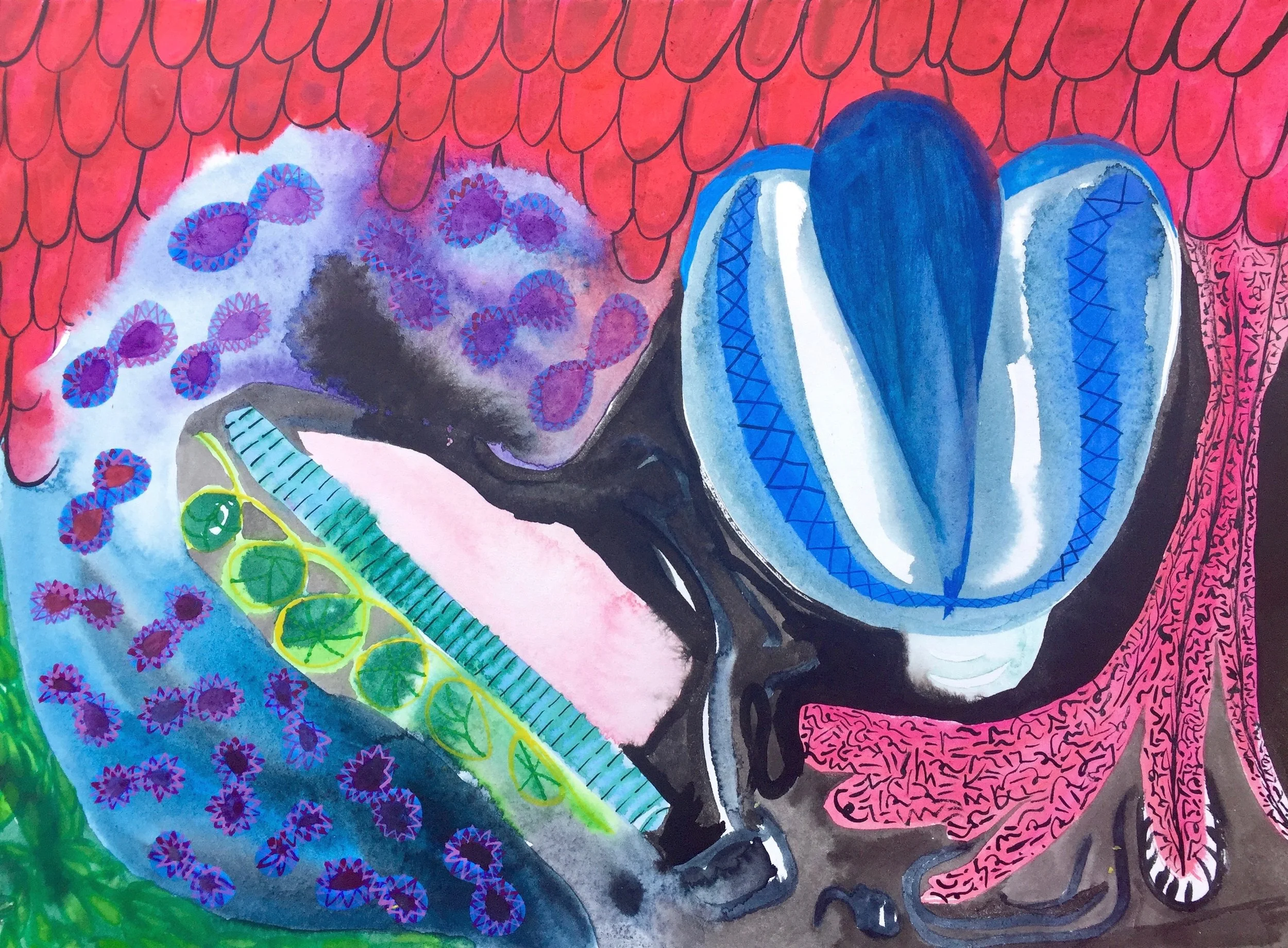 Syd at the Park, watercolor on paper, 12 x 9 inches