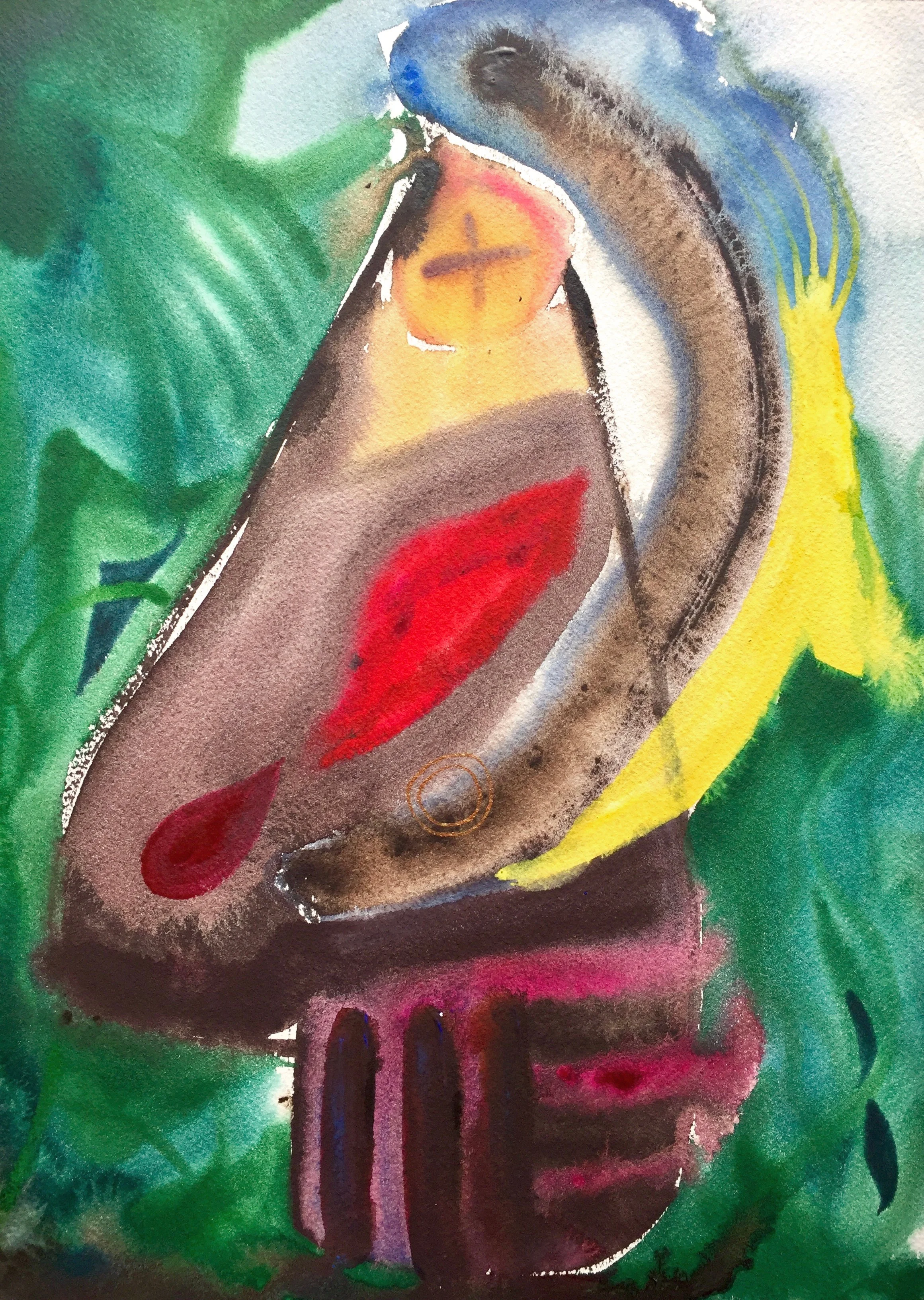 Noelle, watercolor on paper, 9 x 12 inches