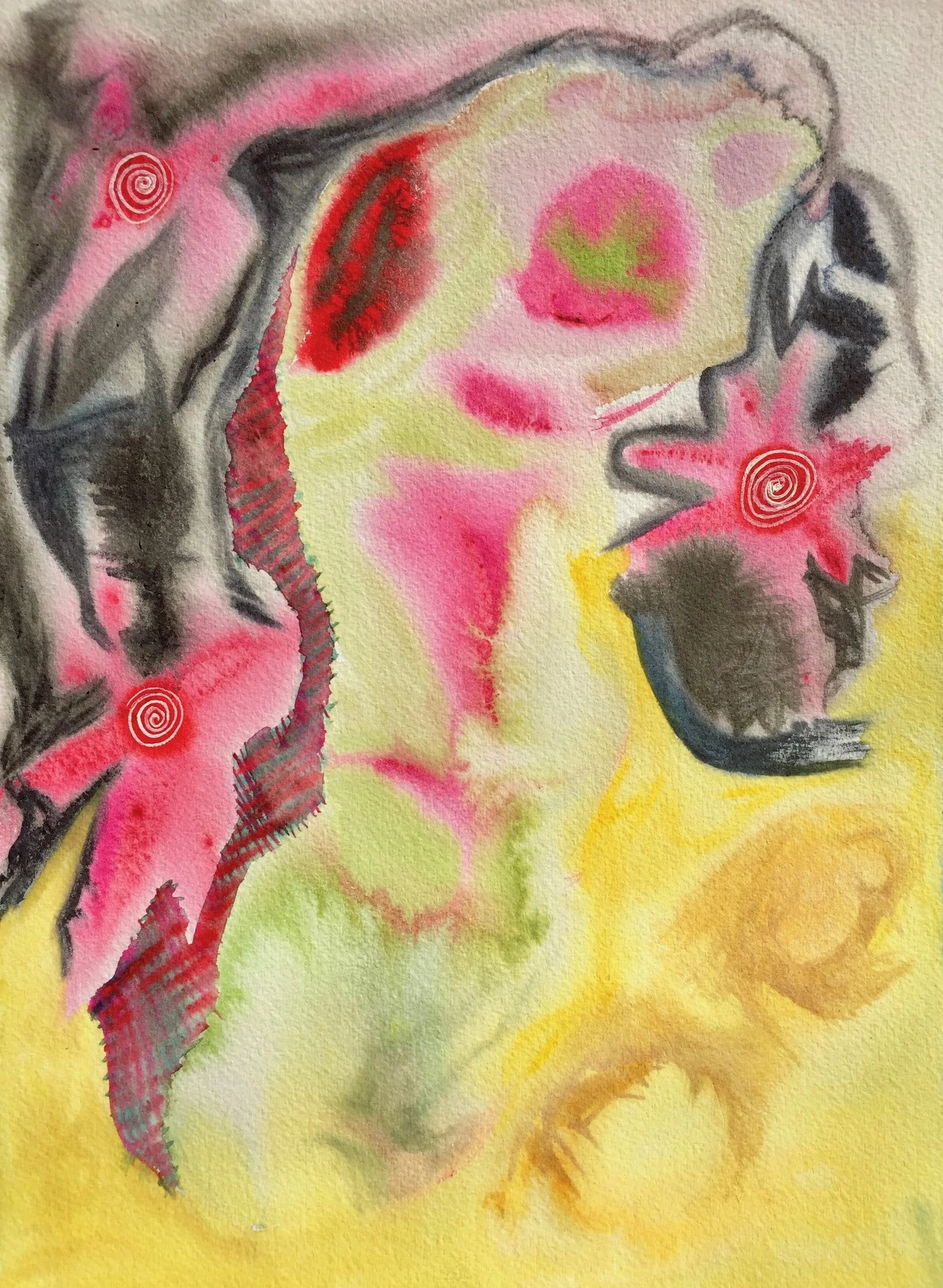 Jessica , watercolor and gouache on paper, 9 x 12 inches