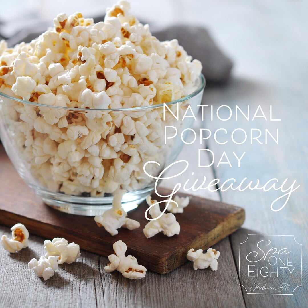 Head over to @theestheticatelier for our 🍿 ℕ𝕒𝕥𝕚𝕠𝕟𝕒𝕝 🅟🅞🅟🅒🅞🅡🅝 𝔻𝕒𝕪 𝔾𝕚𝕧𝕖𝕒𝕨𝕒𝕪 🍿 and win a $20 gift card to @theauburnpopcorncompanyllc for yourself and another $20 gift card to share with a friend! #PassThePopcorn #SupportLocalB