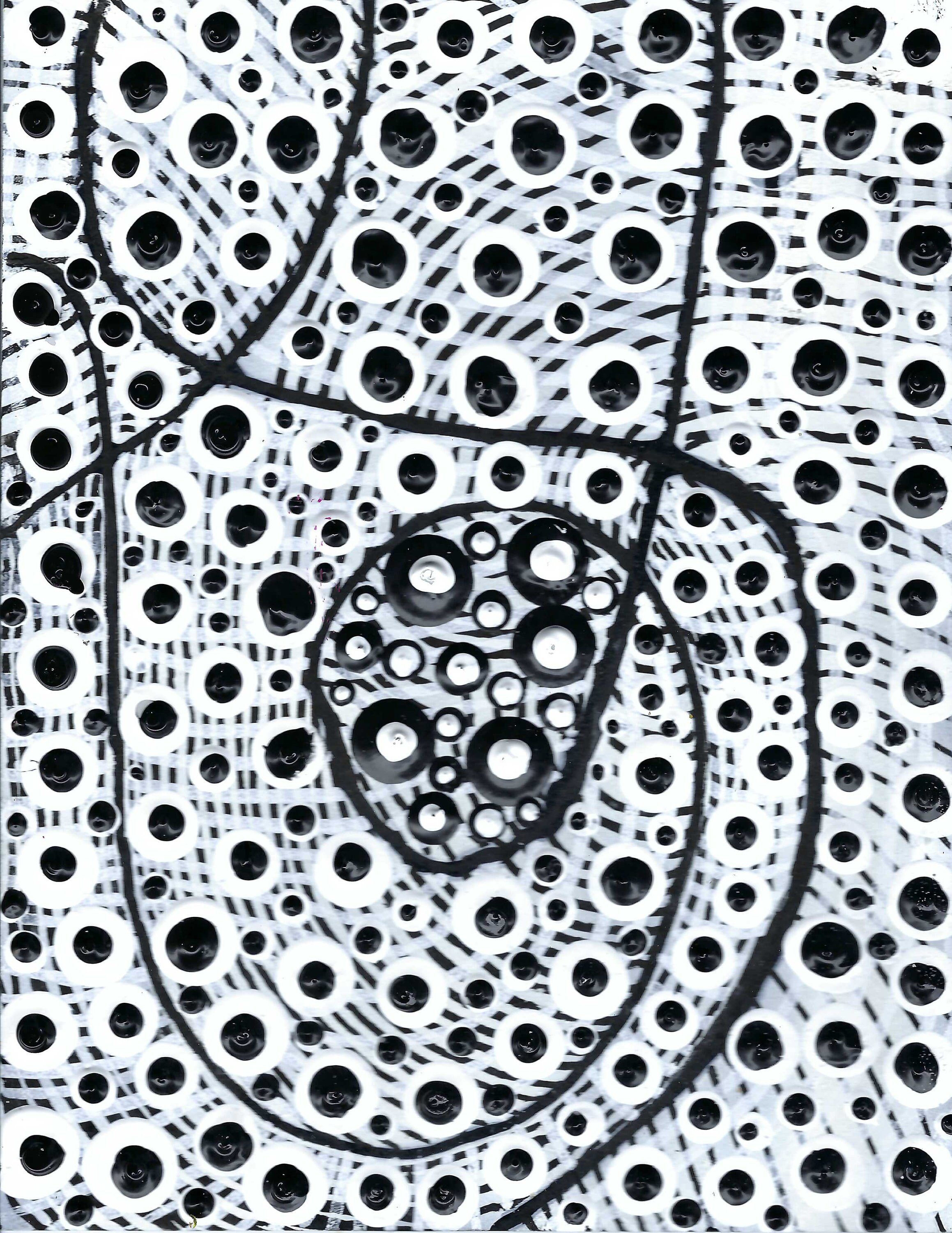 Black and White Dots | Abstract Painting Unframed Original Artwork