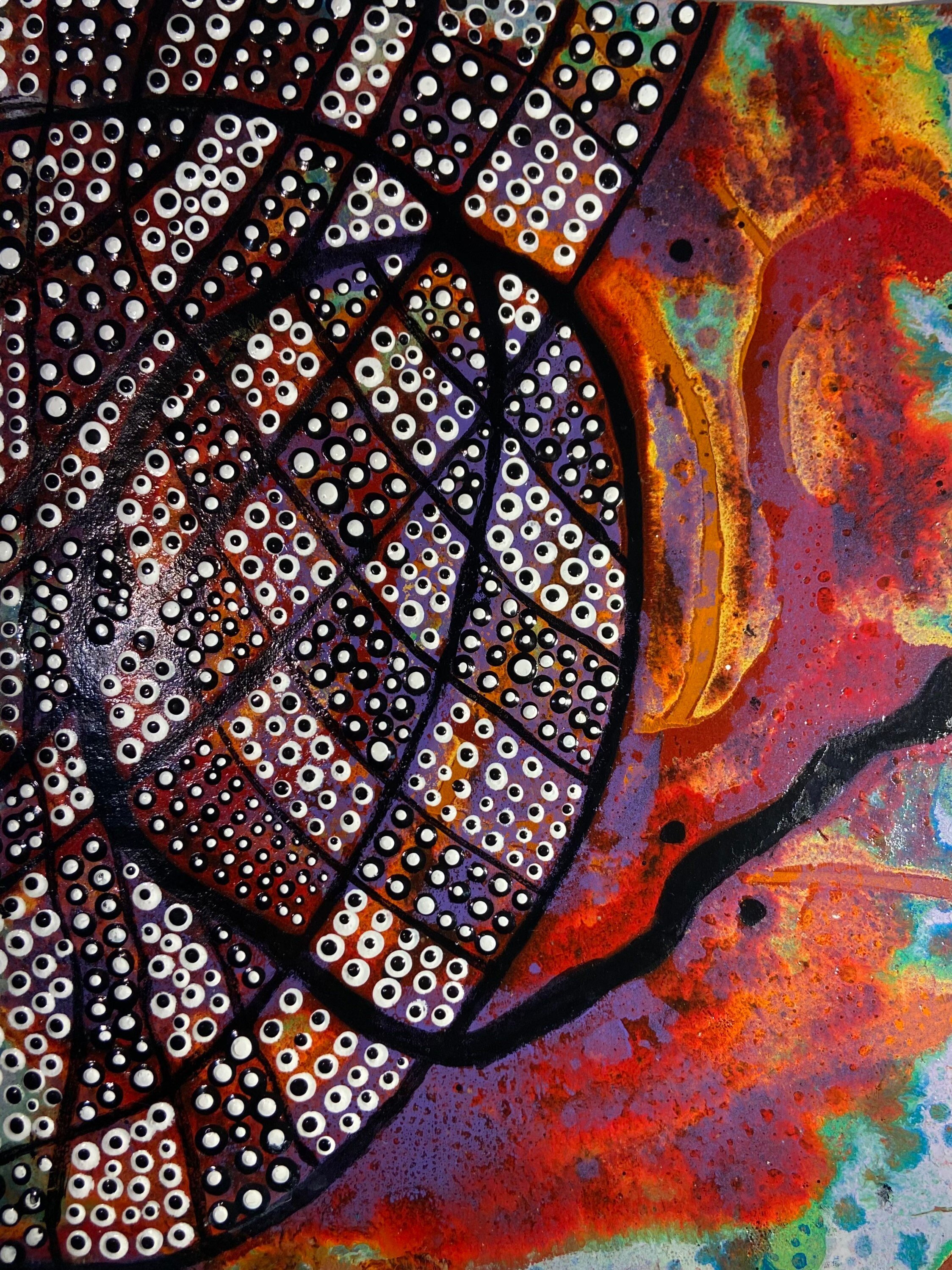 Bleeding dots | Abstract Painting Unframed Original Artwork