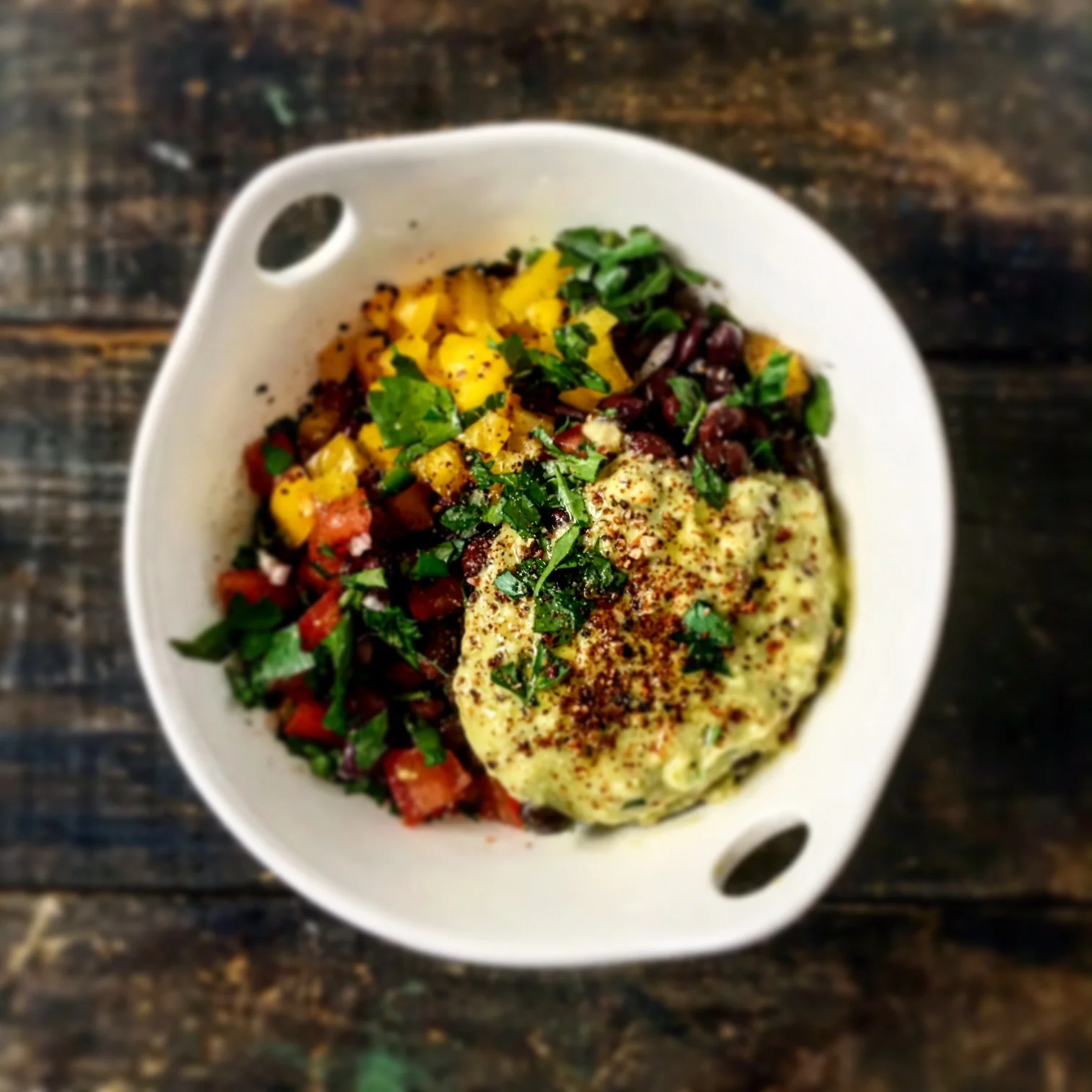 Black Bean Salad, Avocado Dressing 