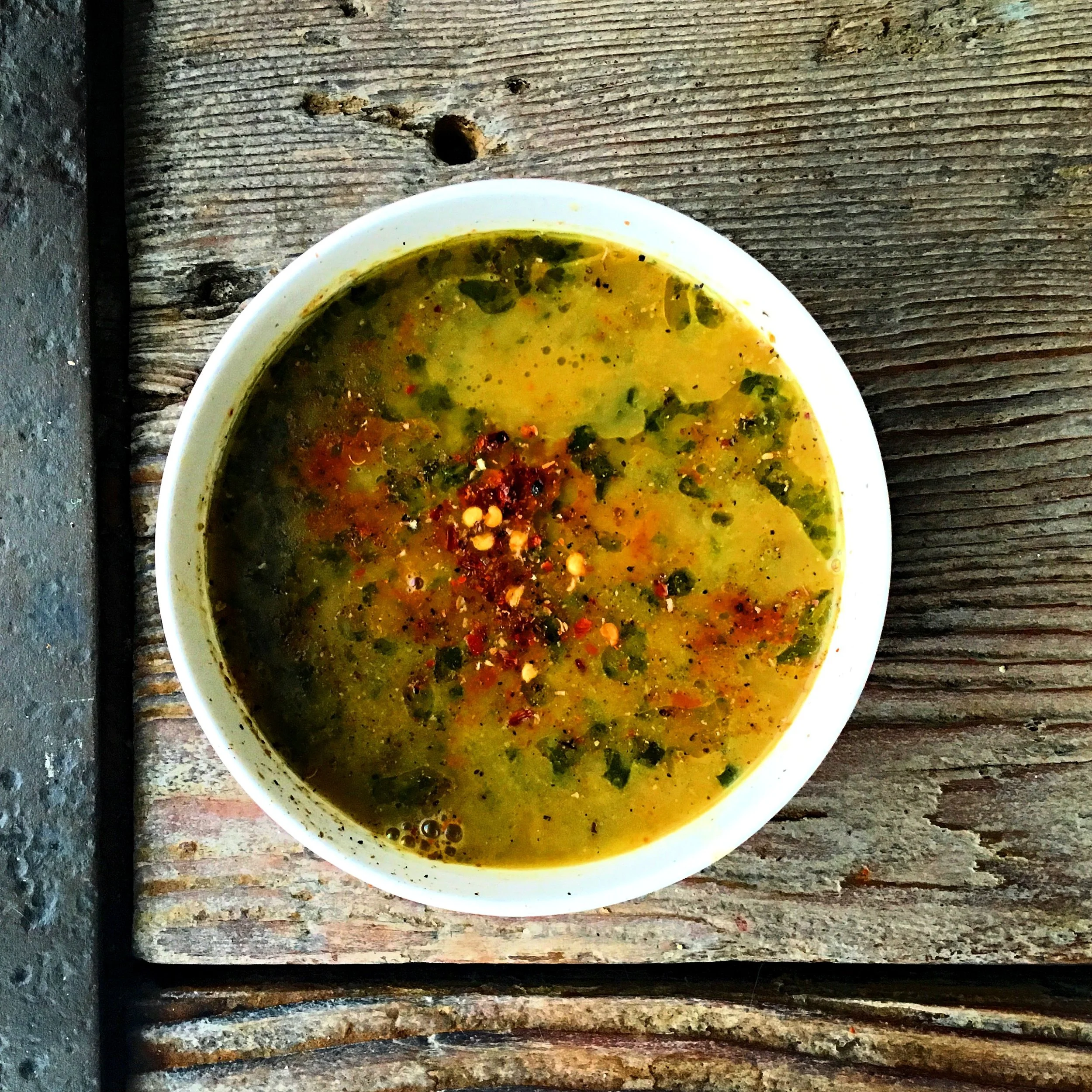 Kale Soup, Mustard Grain, Sweet Spanish Paprika, Chili Flake