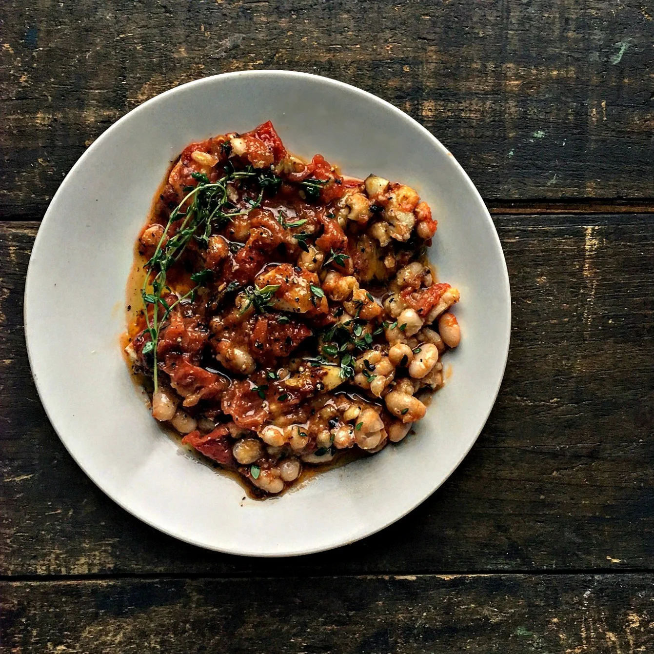 white bean, tomato, thyme 