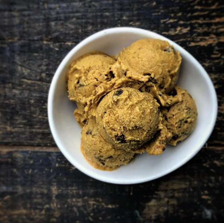 Vegan Pumpkin Chocolate Chip Ice Cream  
