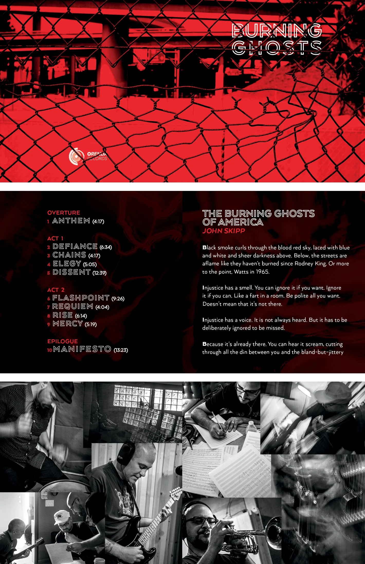 Burning Ghosts Liner Note Layouts