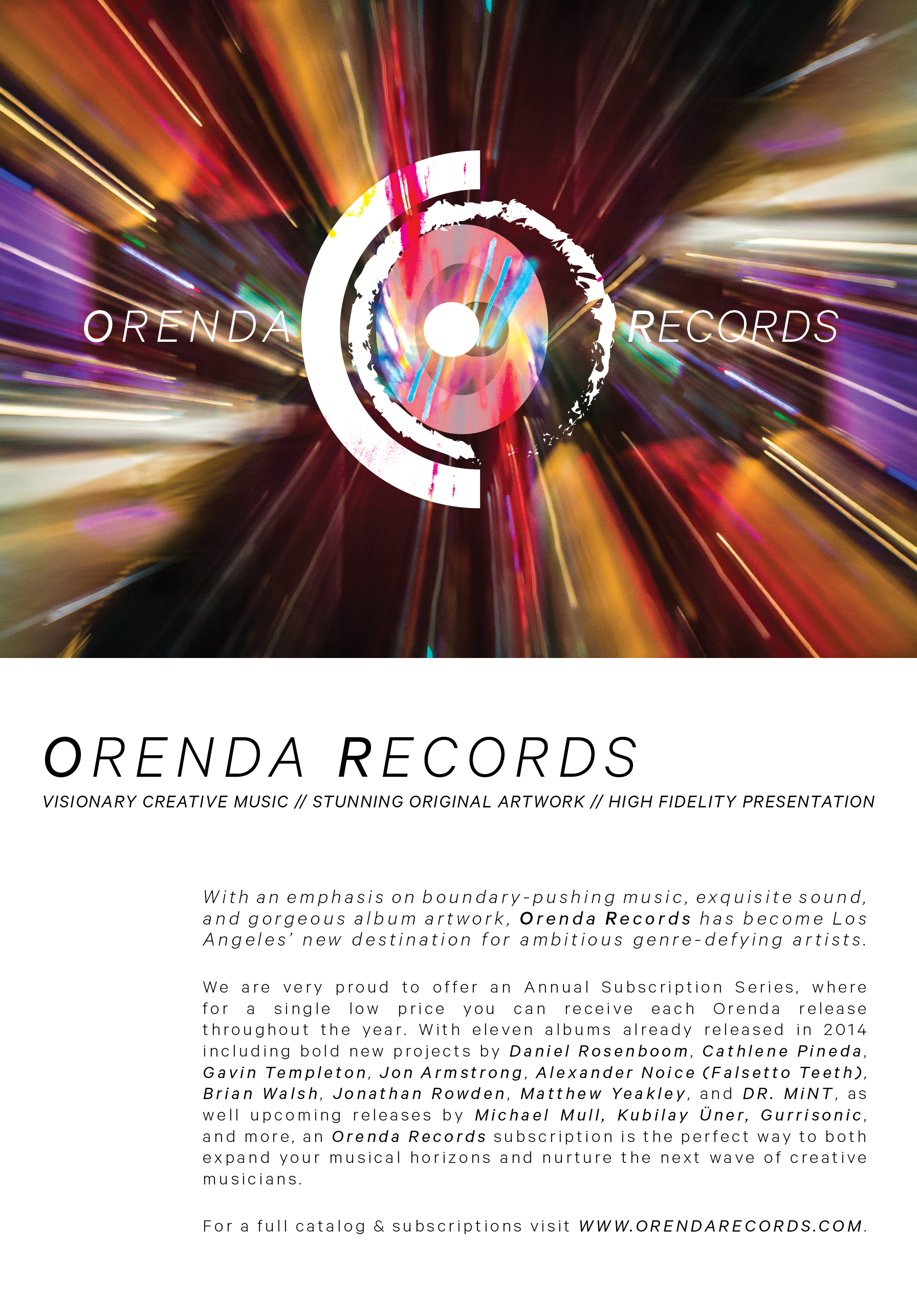 Orenda Records Company Literature