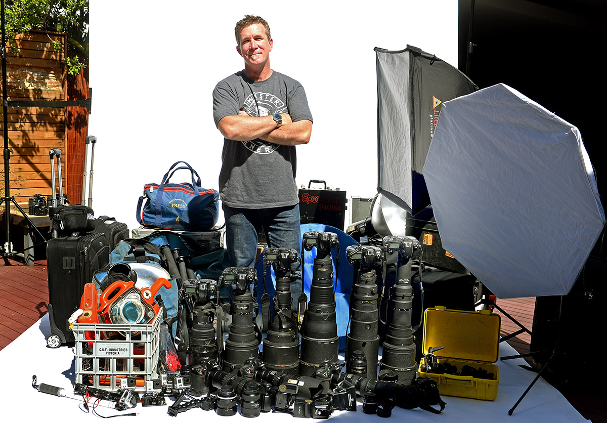 A recent image of me with some of my gear at home. For a bit of fun, there's a video of this shot below.