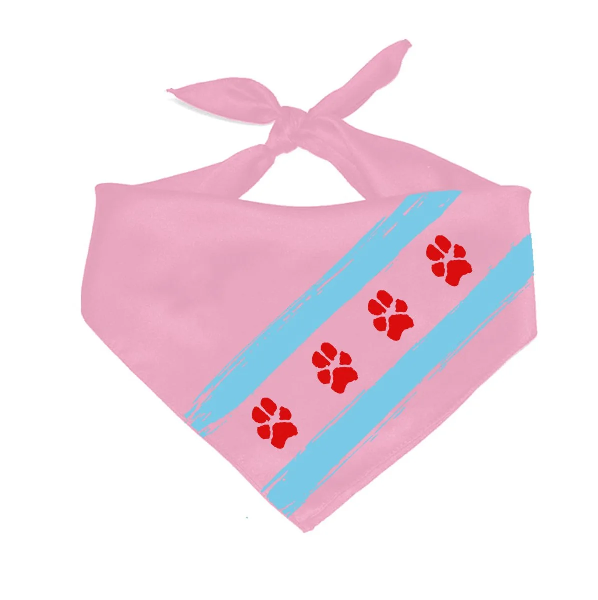 Chicago Paw Flag Dog Bandana - Pink