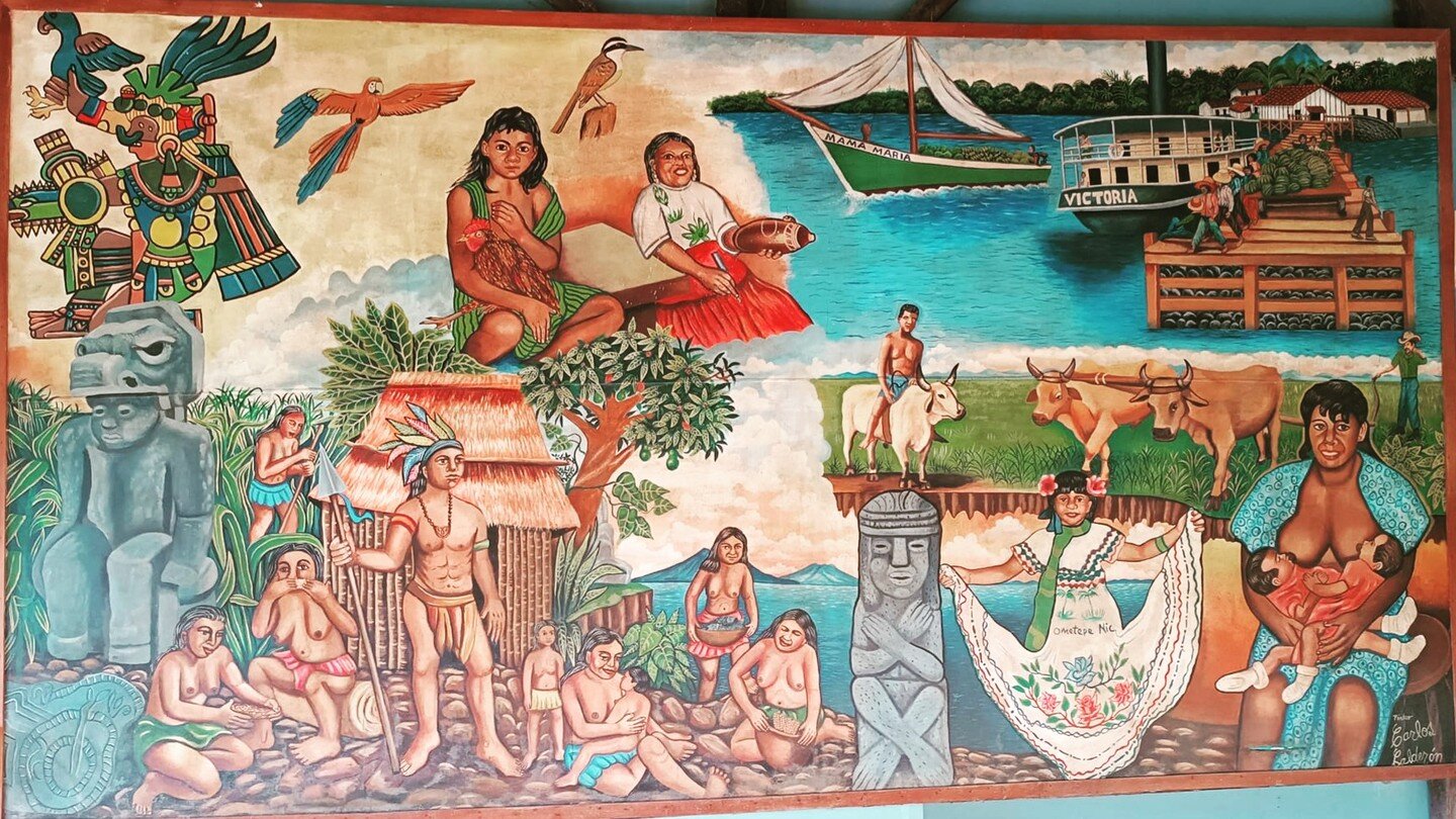 Murals from the Island of Ometepe
Family origins and people. 

Three of Nicaragua&rsquo;s seven Indigenous Peoples live in the Pacific, central and northern regions: the Chorotega (221,000), the Cacaopera or Matagalpa (97,500), the Ocanxiu or Sutiaba