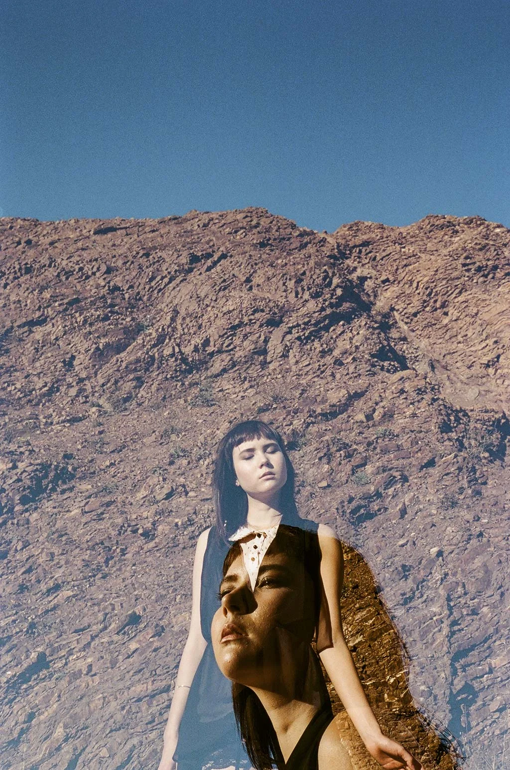 "Diana" double exposure, Bernal hill, San Francisco, California, 2016
