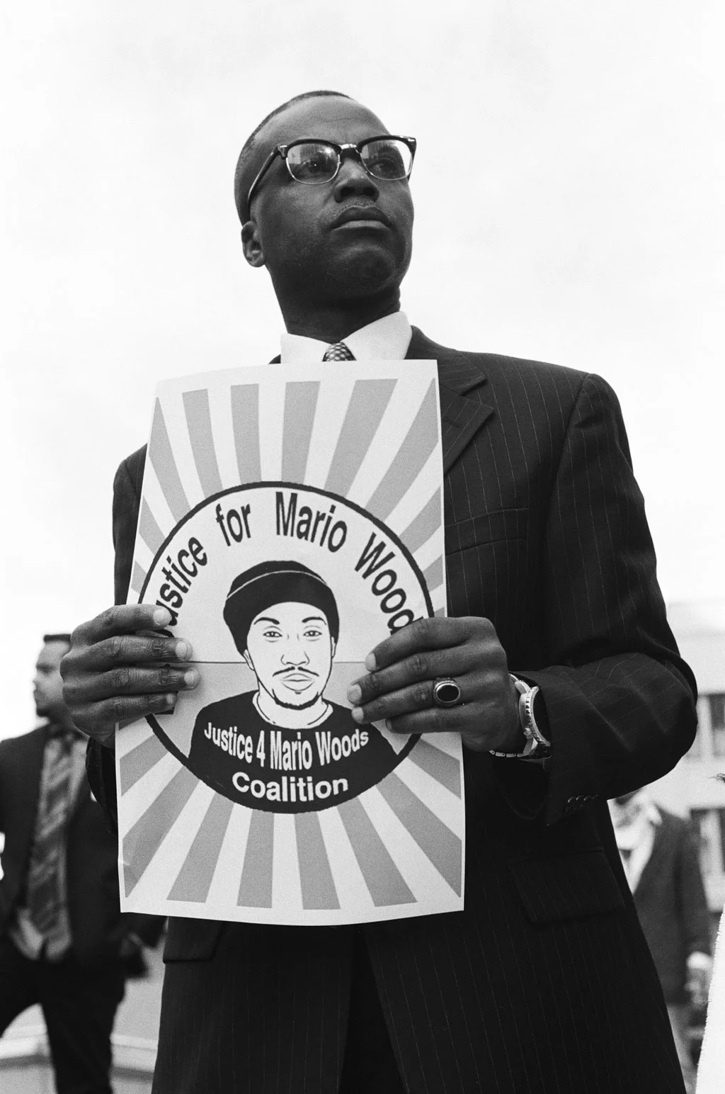 "Justice For Mario Woods " during the civil trial against the SFPD for the shooting of Alex Nieto, hundreds gather in support of the Nieto's family outside the Federal courthouse in San Francisco, California, 2016