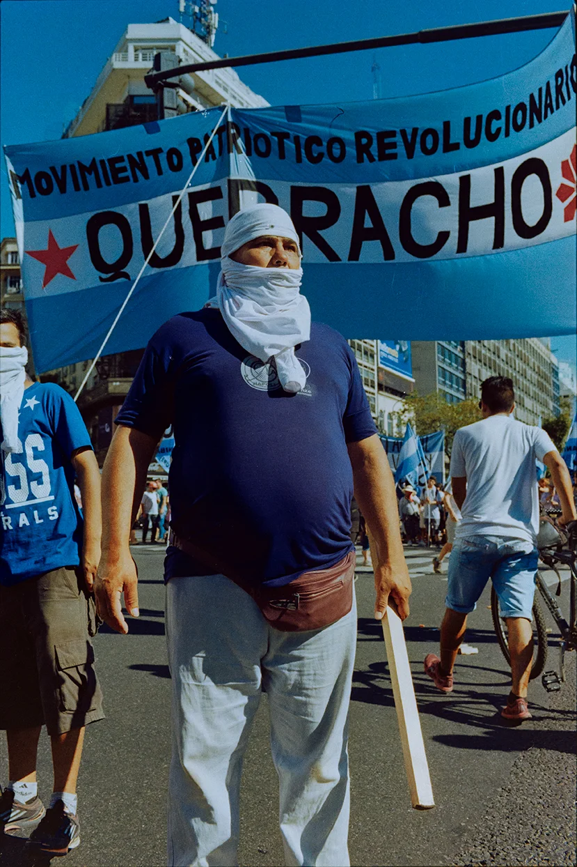 "Quebracho" presence during a social movement rally, Buenos Aires, Argentina, 2017 