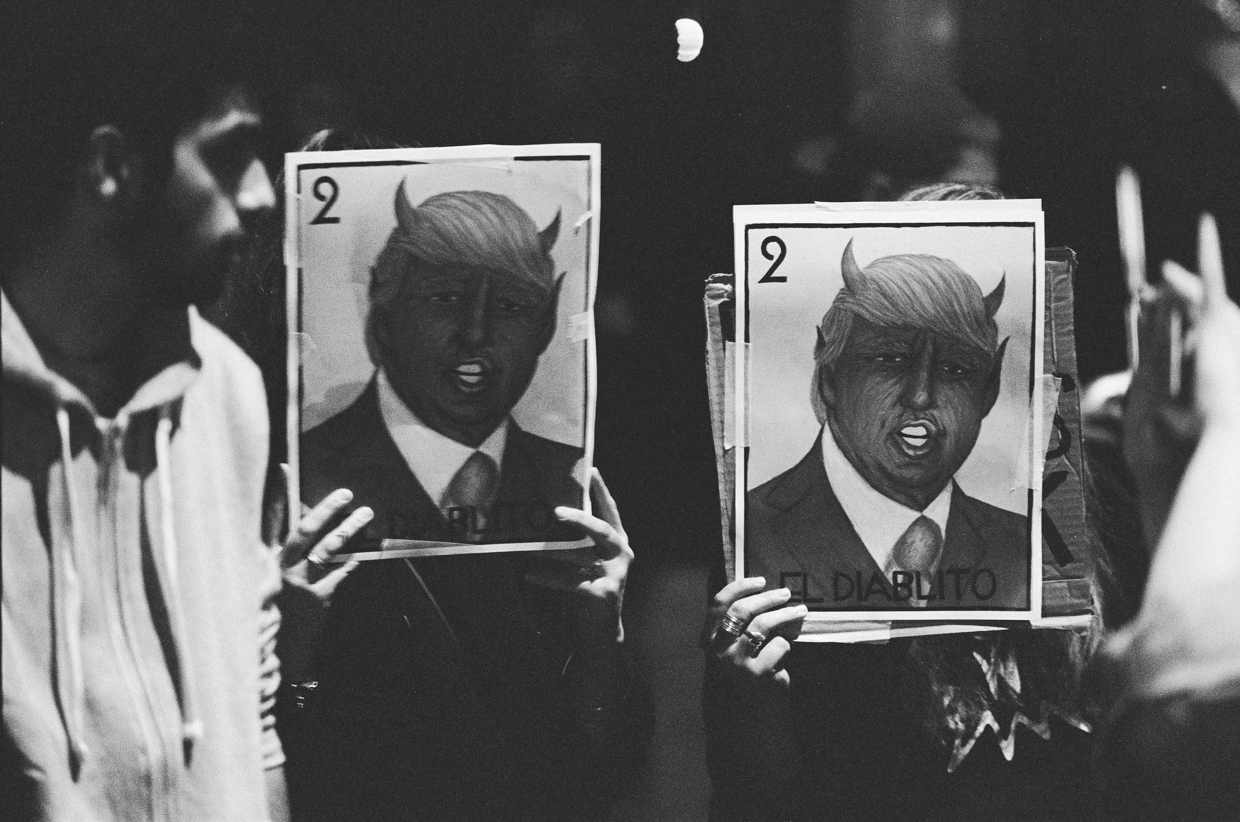 "Diablo" during not my presiden t rally, Oakland, California, 2016