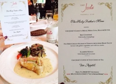 Chef Jessie Sincioco, Global FWN100™ &#x27;14, Prepared Meals For Pope Francis