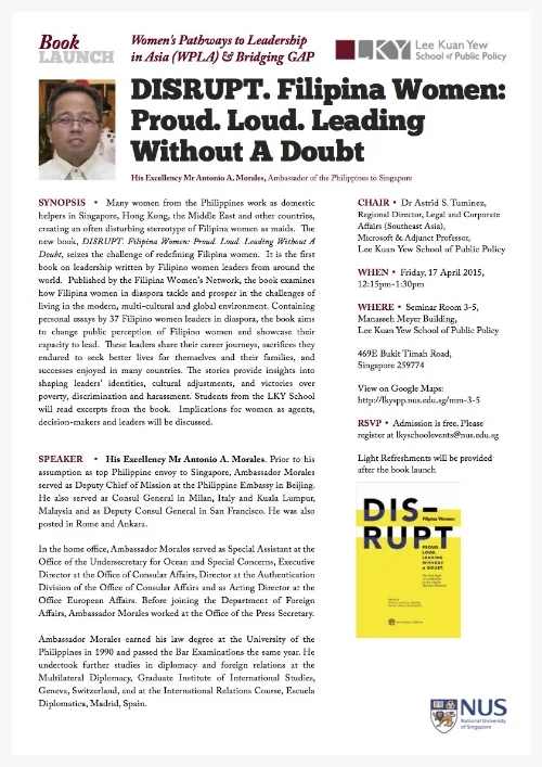 April 17 in Singapore: DISRUPT Book Launch at Lee Kuan Yew School of Public Policy