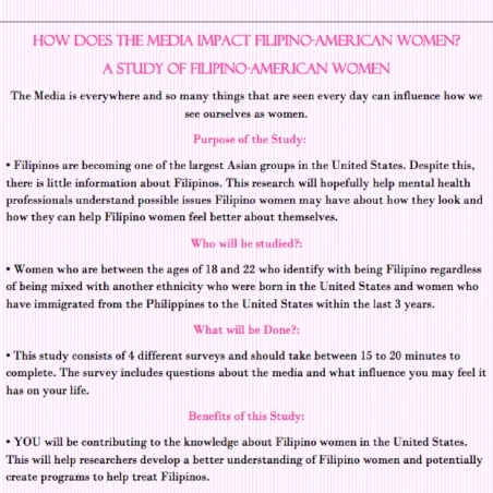 CALL for Participation: A Study of Filipina American Women