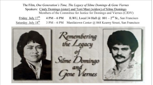 Film And Panel Discussion: One Generation's Time, The Legacy of Silme Domingo And Gene Viernes