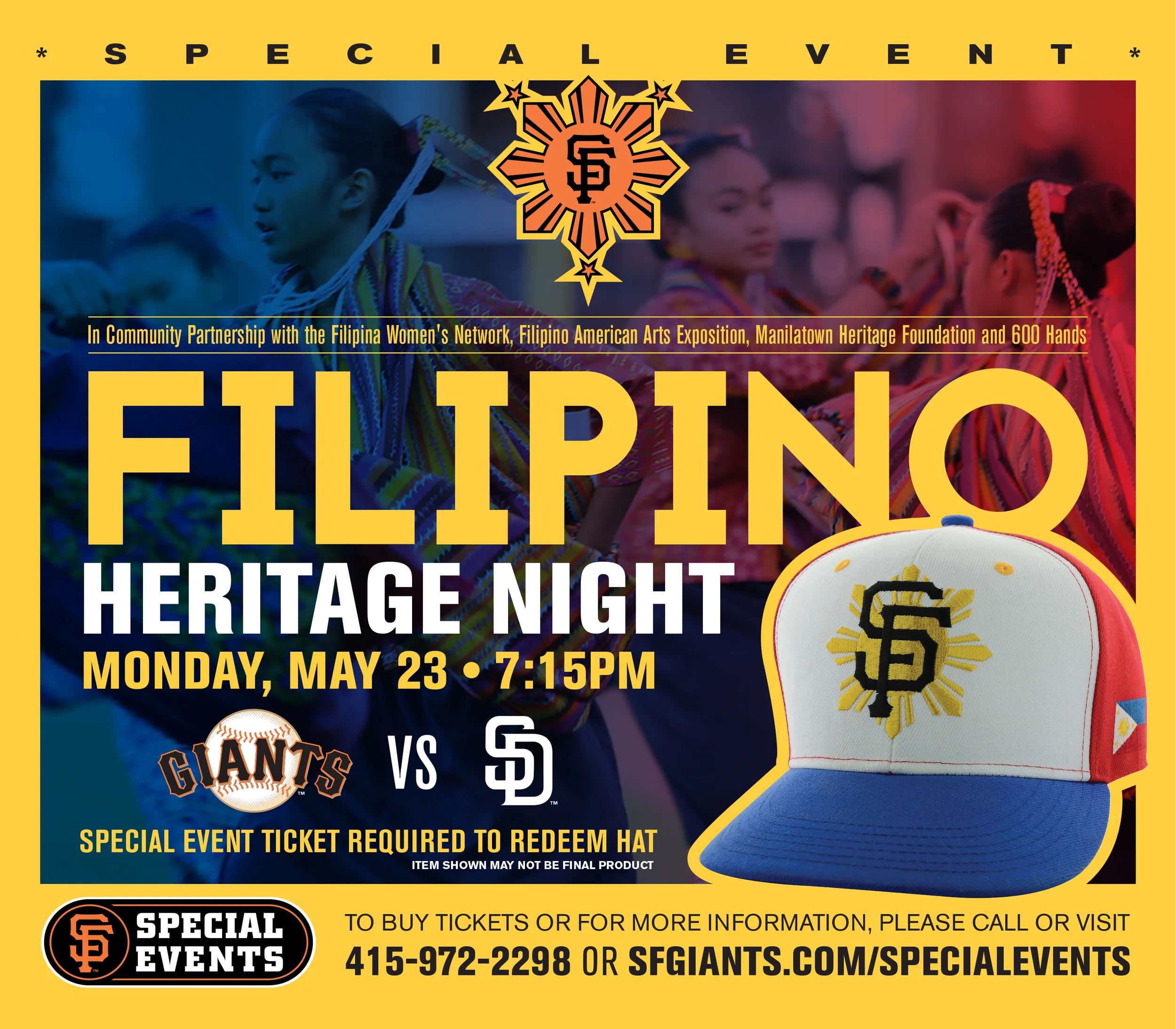 SF Giants vs San Diego Padres: Filipino Heritage Night 1 on May 23rd