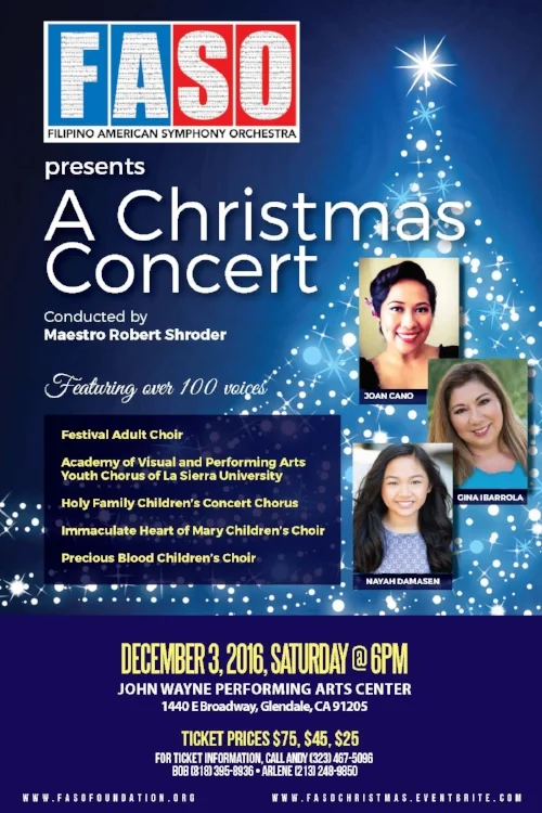 LOS ANGELES: Filipino American Symphony Orchestra presents “A Christmas Concert” with over 100 glorious voices
