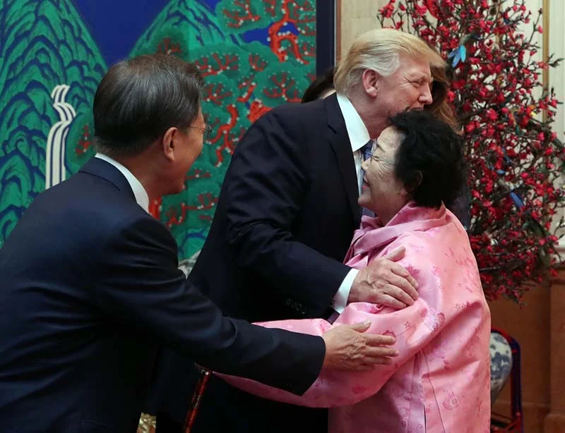 As President Trump travels to Japan, Japanese officials launch media campaign attempting to “rewrite” the wartime history. The meeting between the President Trump and the "living proof" of the Japanese military sexual slavery halts the attempt.
