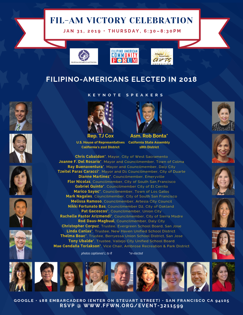 Jan 31—Celebrate with Filipino-Americans Elected in 2018 U.S. Midterm Elections
