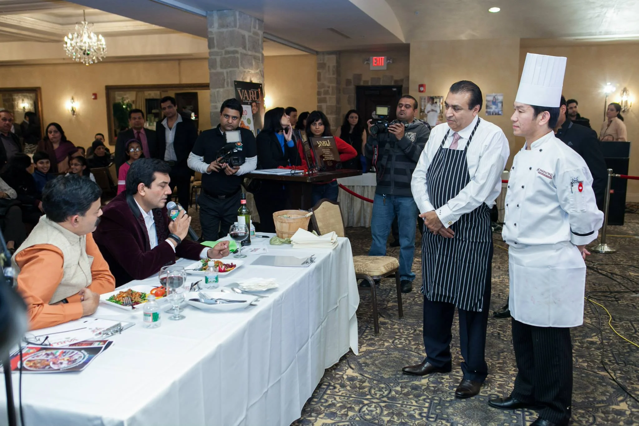 Co-judging at the Varli Cookoff - TV Asia along with Chef Sanjeev Kapoor