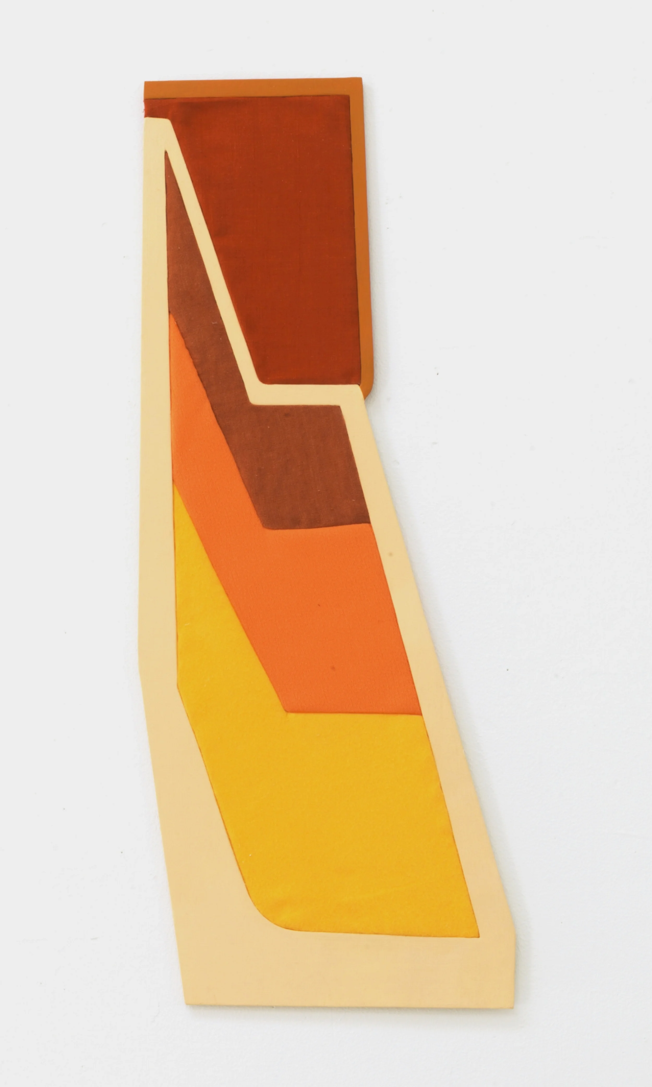 Is it a Chute or is it a Ladder? 2016 Acrylic on panel, found fabric 10x24in