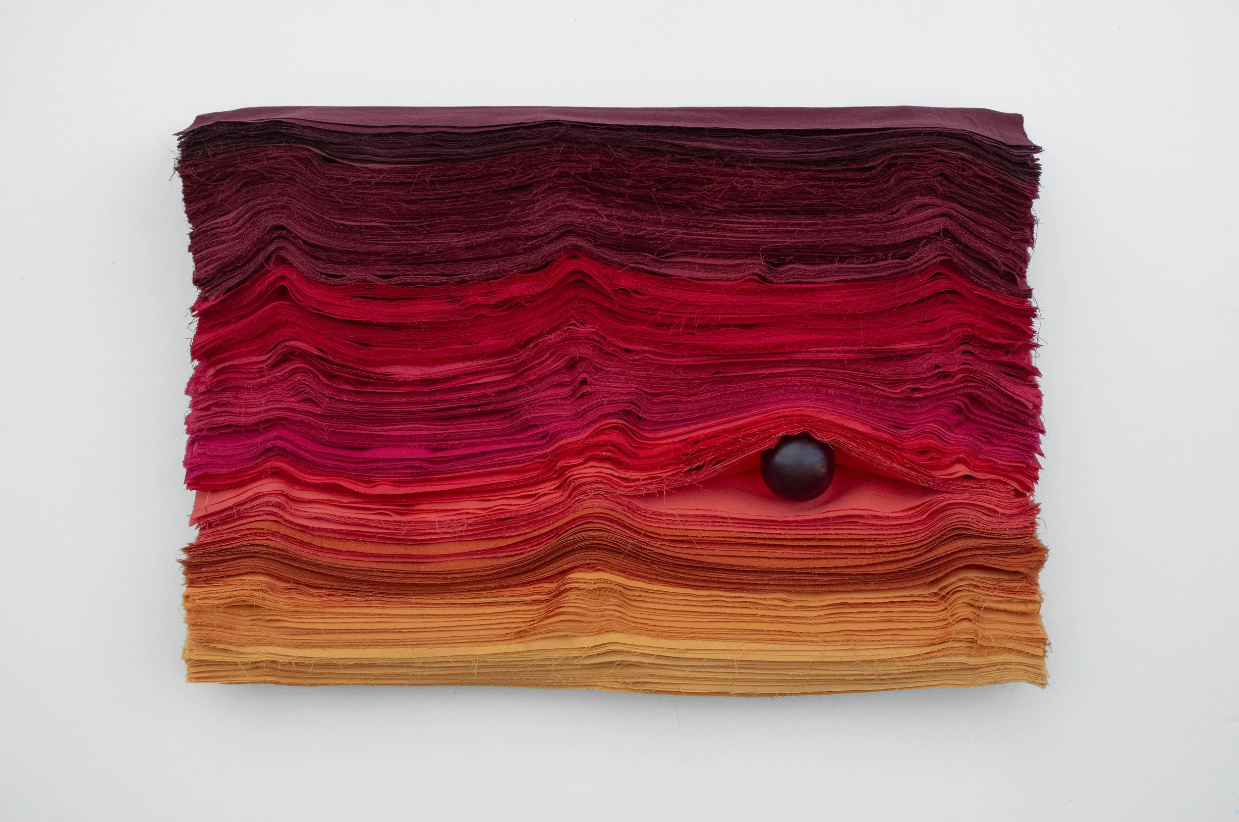 Ecstatic Arch 2019 Bedsheets, resin sphere 27 x 18 x 3 inches