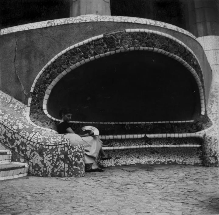 In Antoni Gaudi's Park Guell, Barcelona, 1957