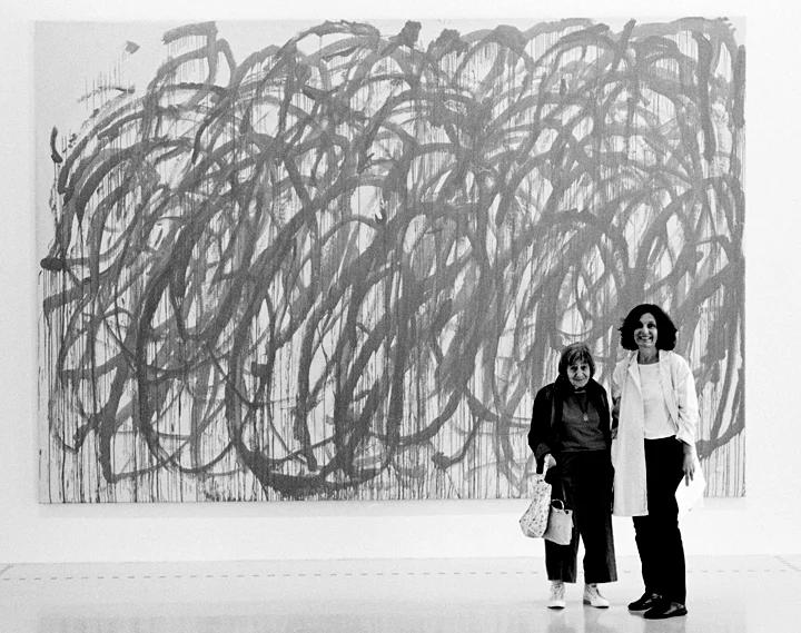 Edith standing in front of a work by her friend Cy Twombly, c. 2010