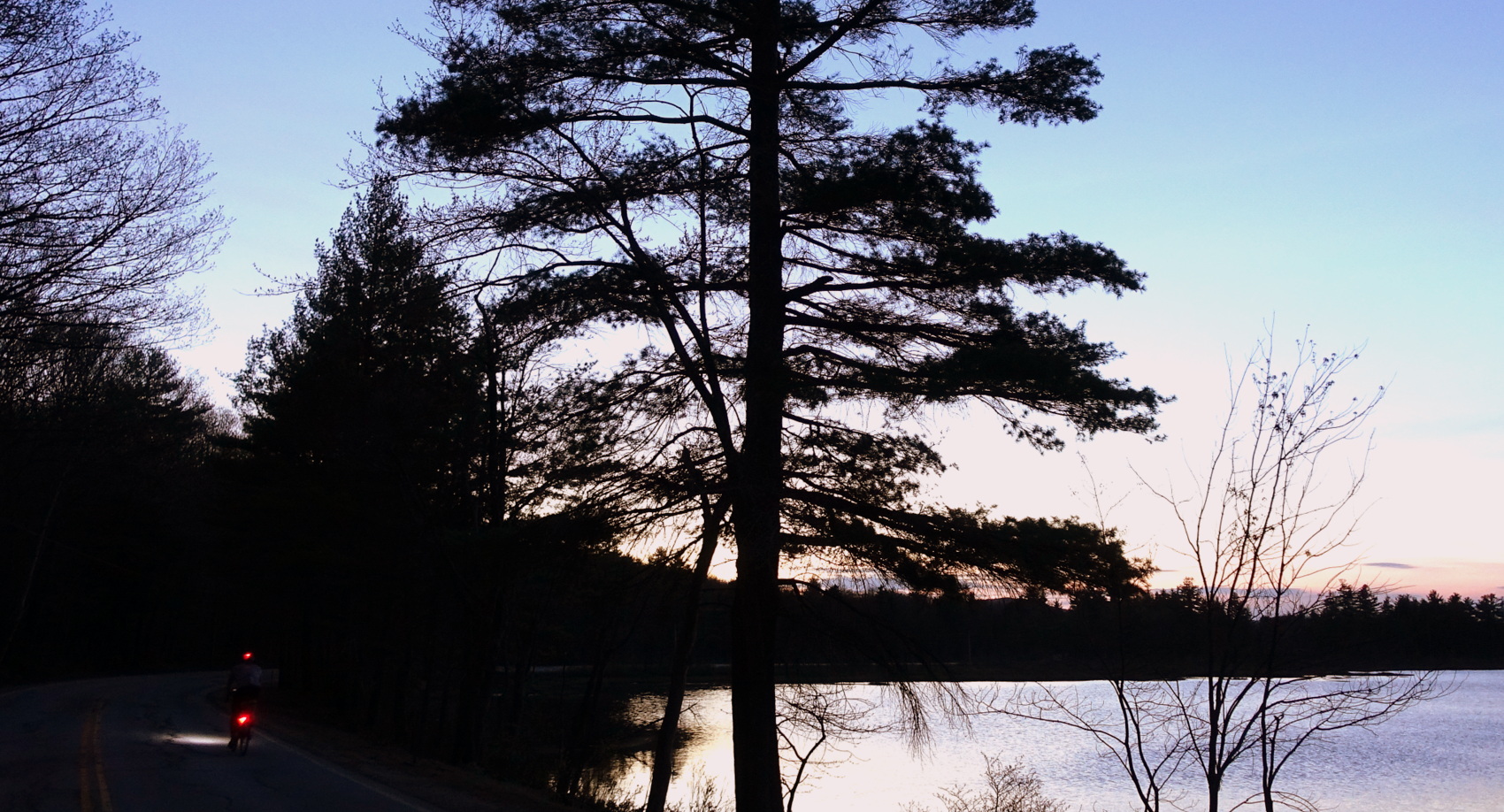 Solo At Dusk : Eric S . with 10-miles to go until dinner and sleep.