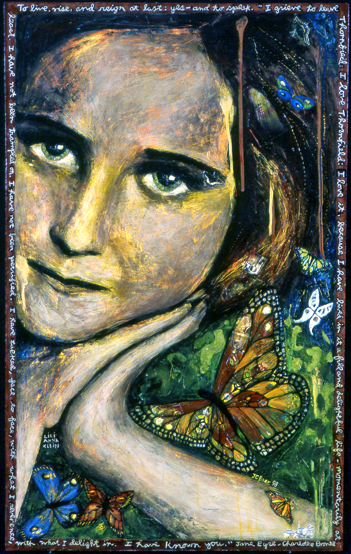 Lili Anna Klein, 1999, 50 x 32, mixed media on wood panel, Sold