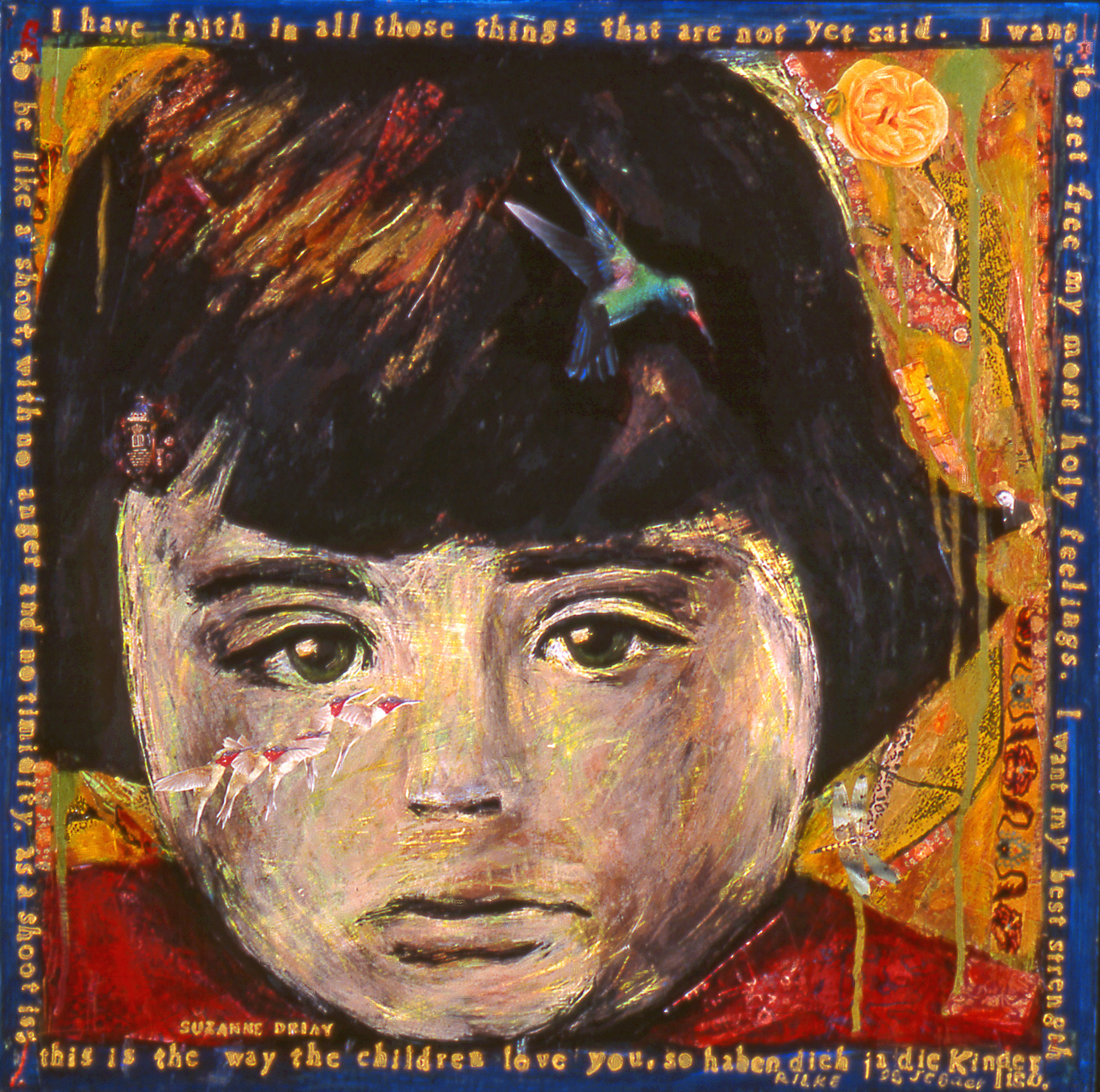 Suzanne Driay, 1998, 24 x 24, acrylic and mixed media on wood panel, Sold