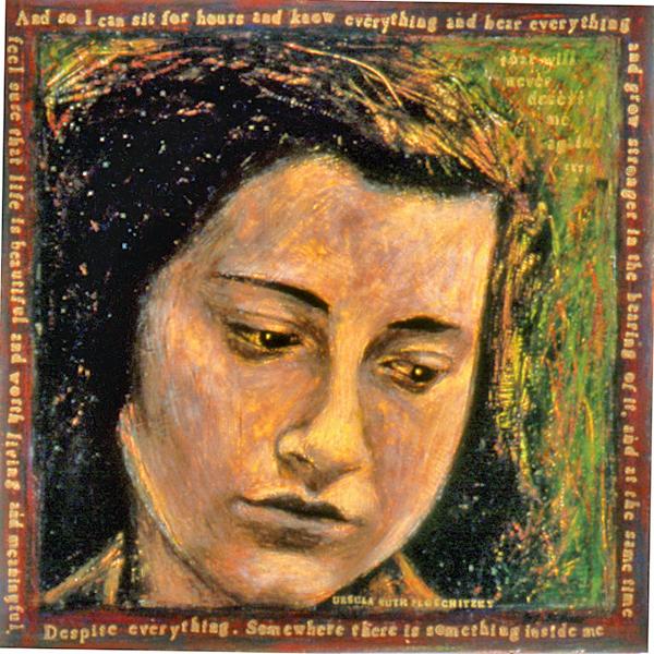 Ursula Ploschitzky, 1997, 23 1/2” x 23 1/2,” acrylic on wood, Donated