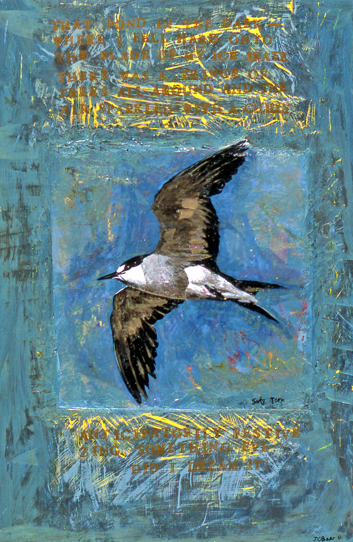 Sooty Tern, 2001, 24 x 16, mixed media gouache on wood panel, $800