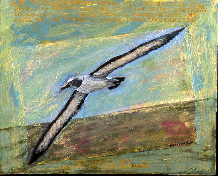 Yellow Nosed Albatross, 2001, 17 ½ x 22,  gouache on wood, NFS