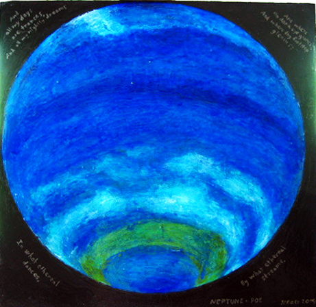 Neptune, 2004, 24 x 24, acrylic on wood panel, $1500