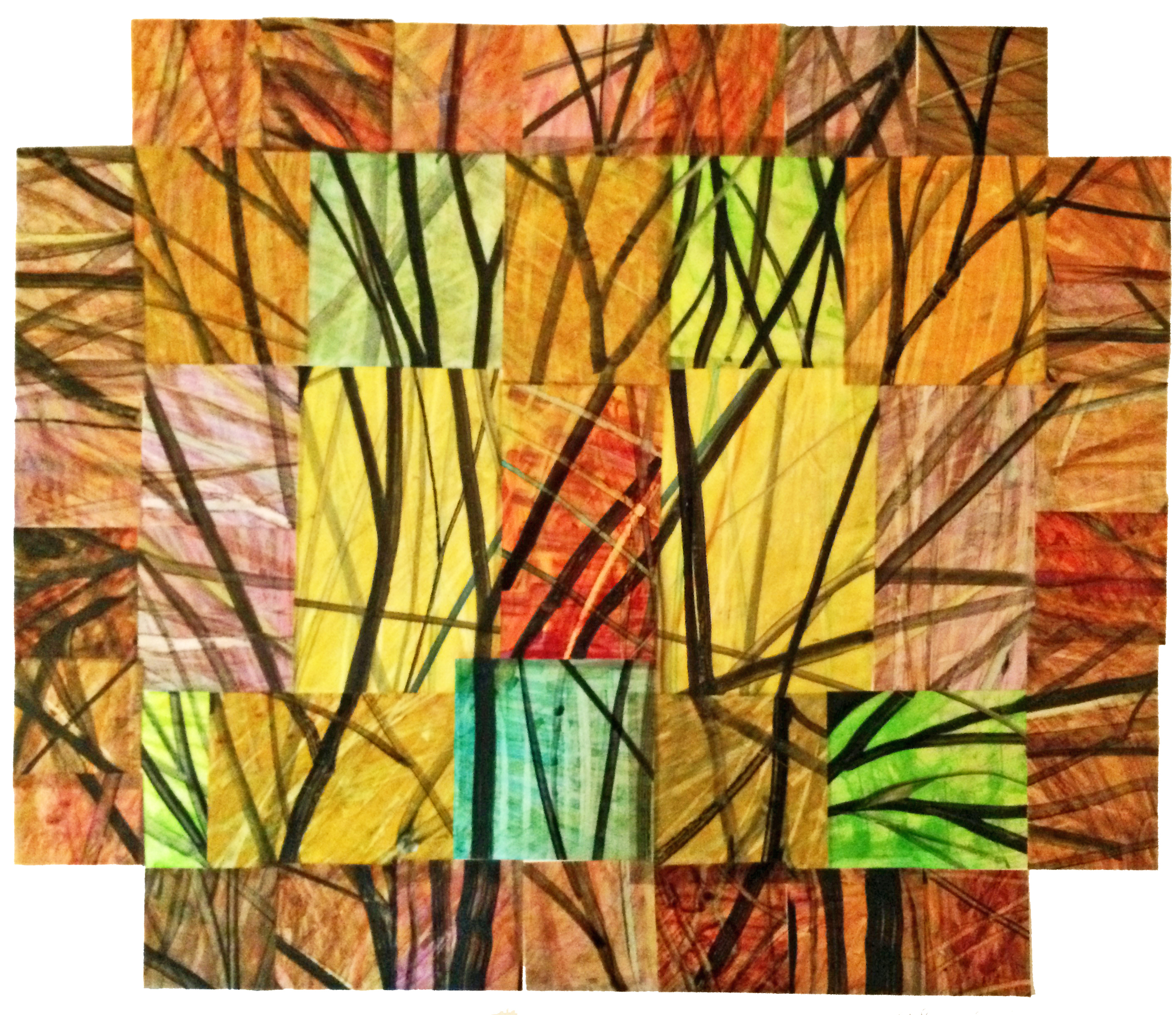 Orange Quilt, 2015, marker on vellum, $200 framed