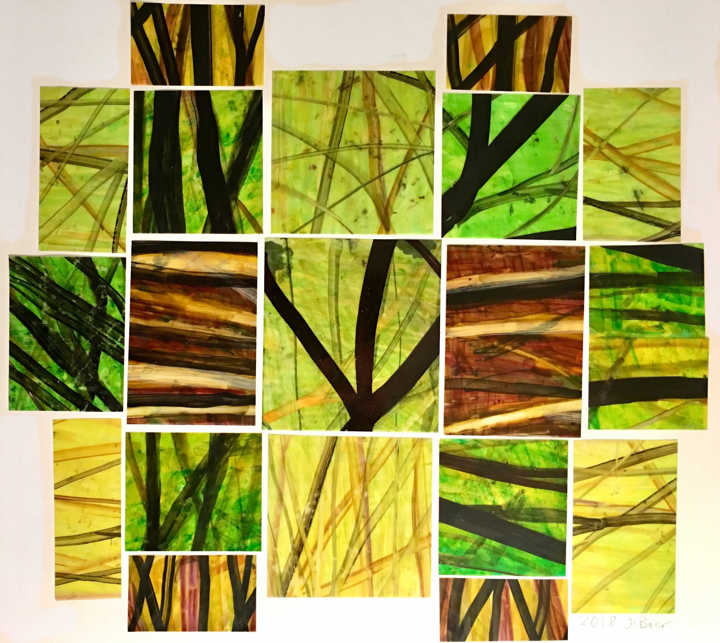 Green Rectangles Quilt, 2015, marker on vellum, $200 framed